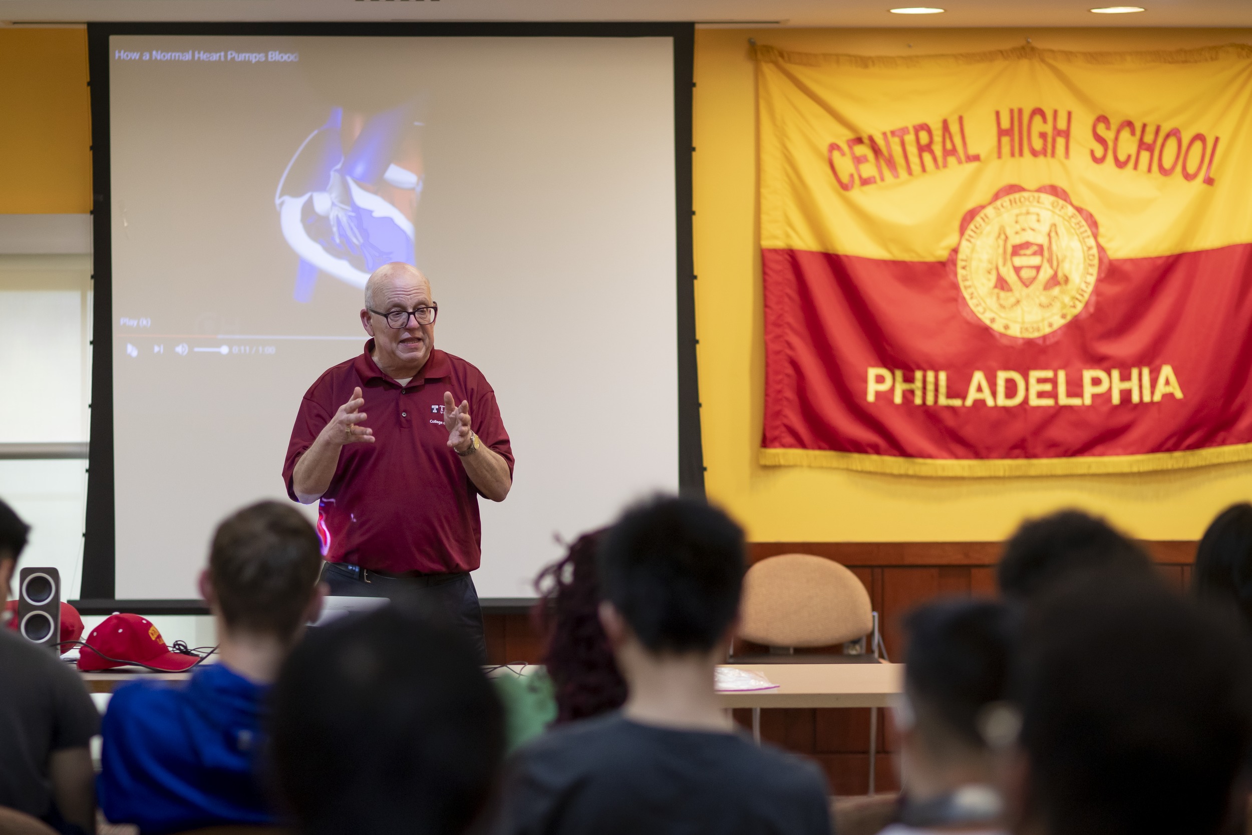 Dave giving a lecture at Central High School