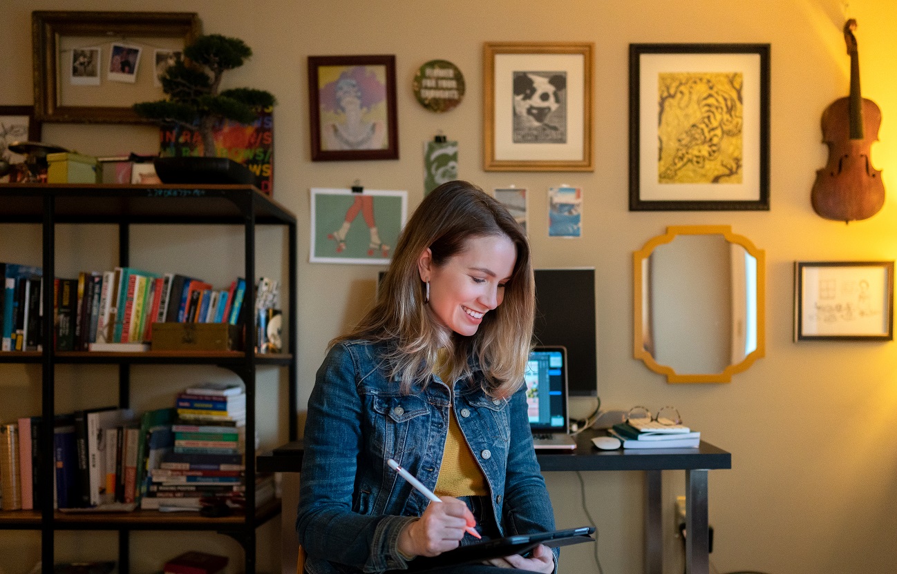 Tyler student Alexandra Dodge at work.