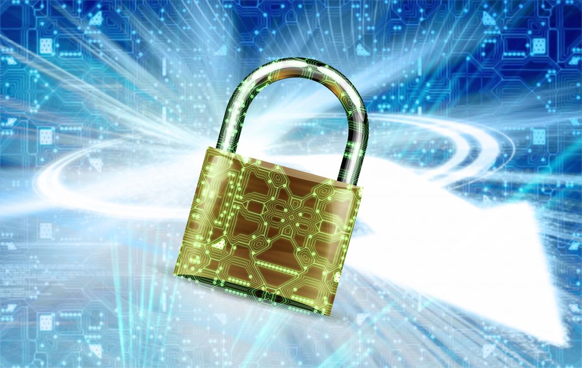 Lock in front of splash background