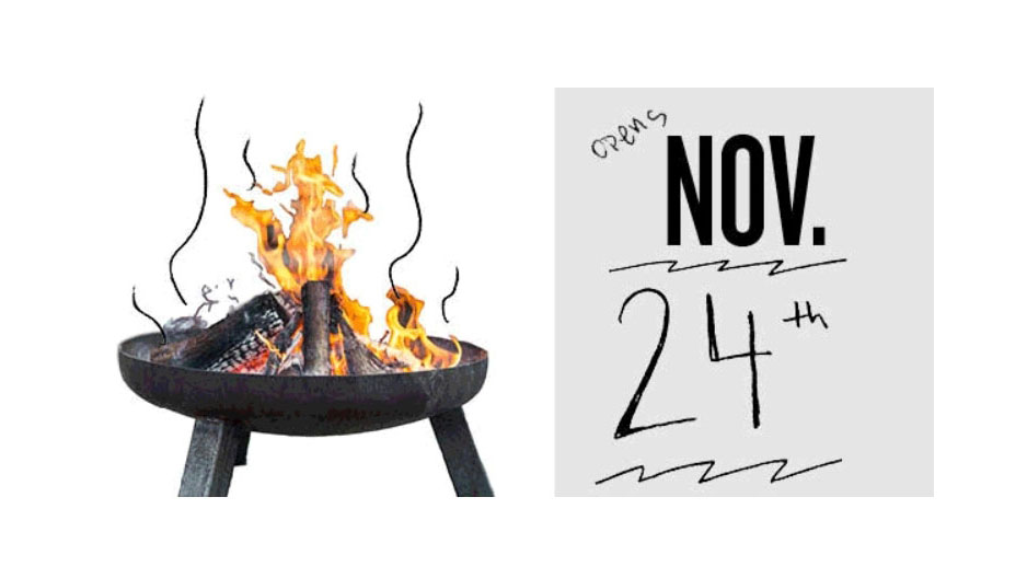 A campfire next to a calendar page that reads