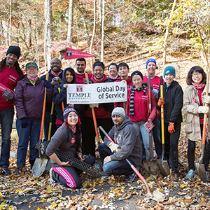 Temple University global day of service group photo