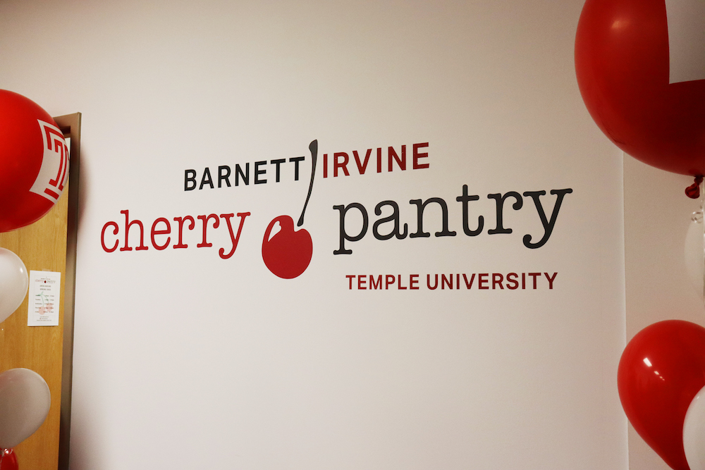 A sign reading Barnett Irvine Cherry Pantry