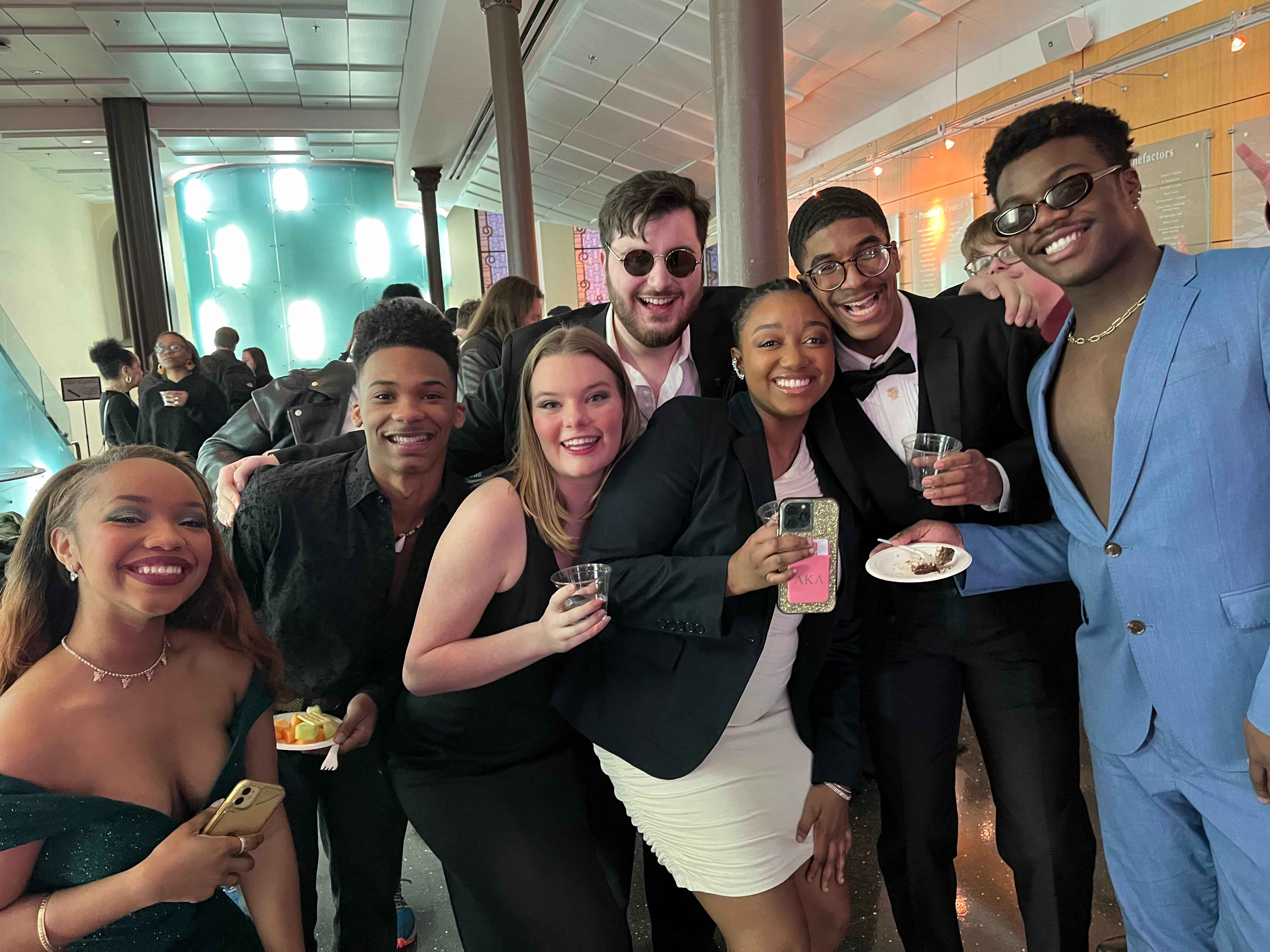 Students at the Oscar viewing party at the Temple Performing Arts Center
