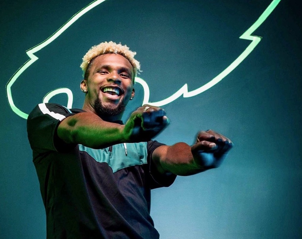 Image of Eagles cheerleader and Temple student James LeGette.