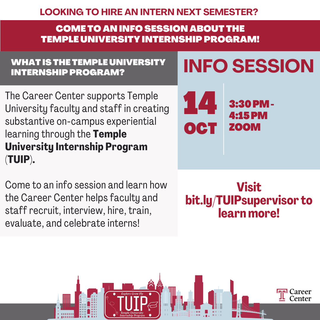 TUIP - Prospective Supervisor Info Session - 10/14