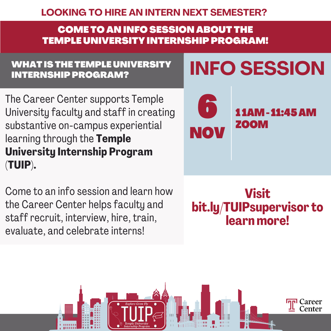 TUIP - Prospective Supervisor Info Session - 11/6