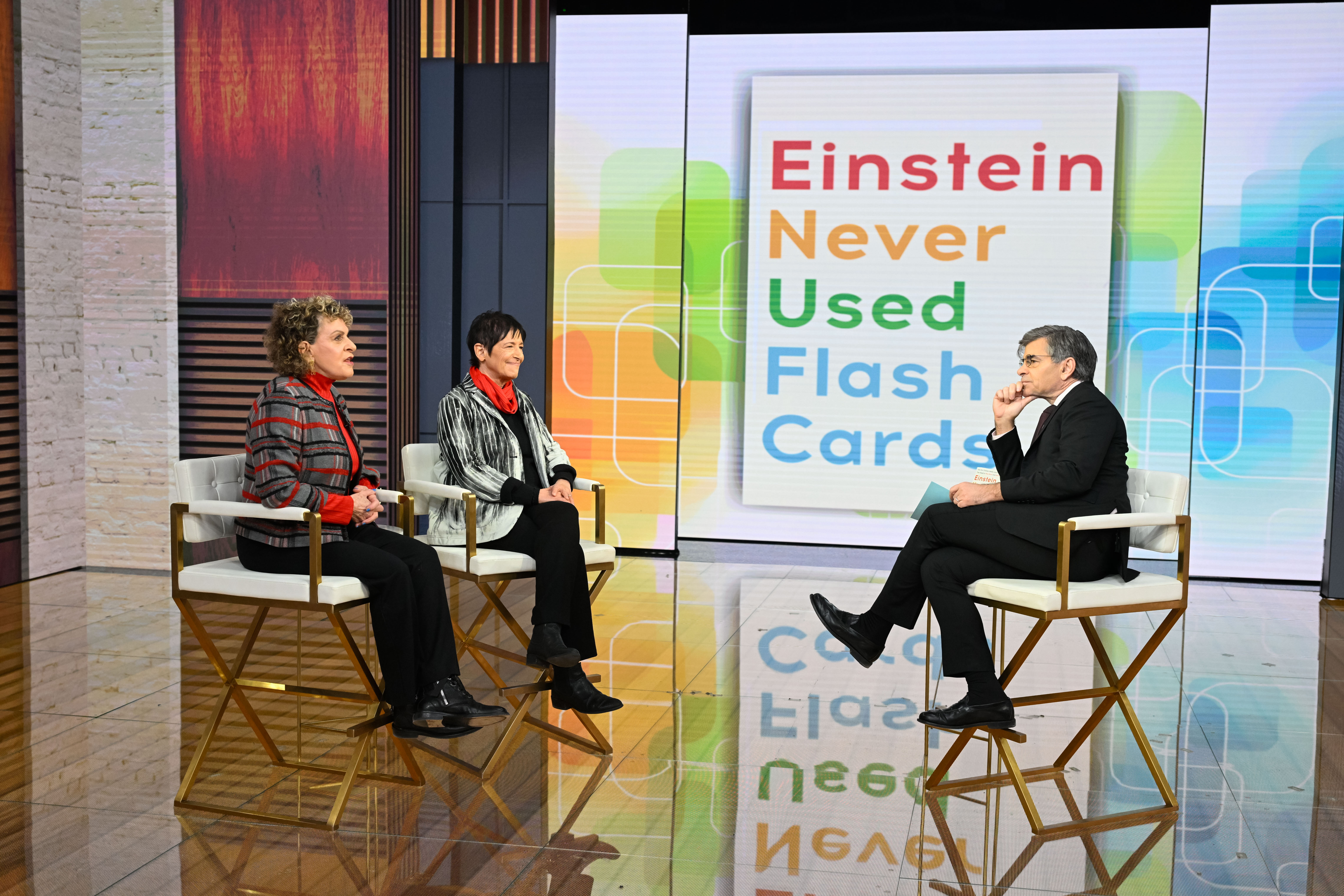 Temple professor Kathy Hirsh-Pasek and collaborator Roberta Michnick Golinkoff speak with George Stephanopoulos on Good Morning America.