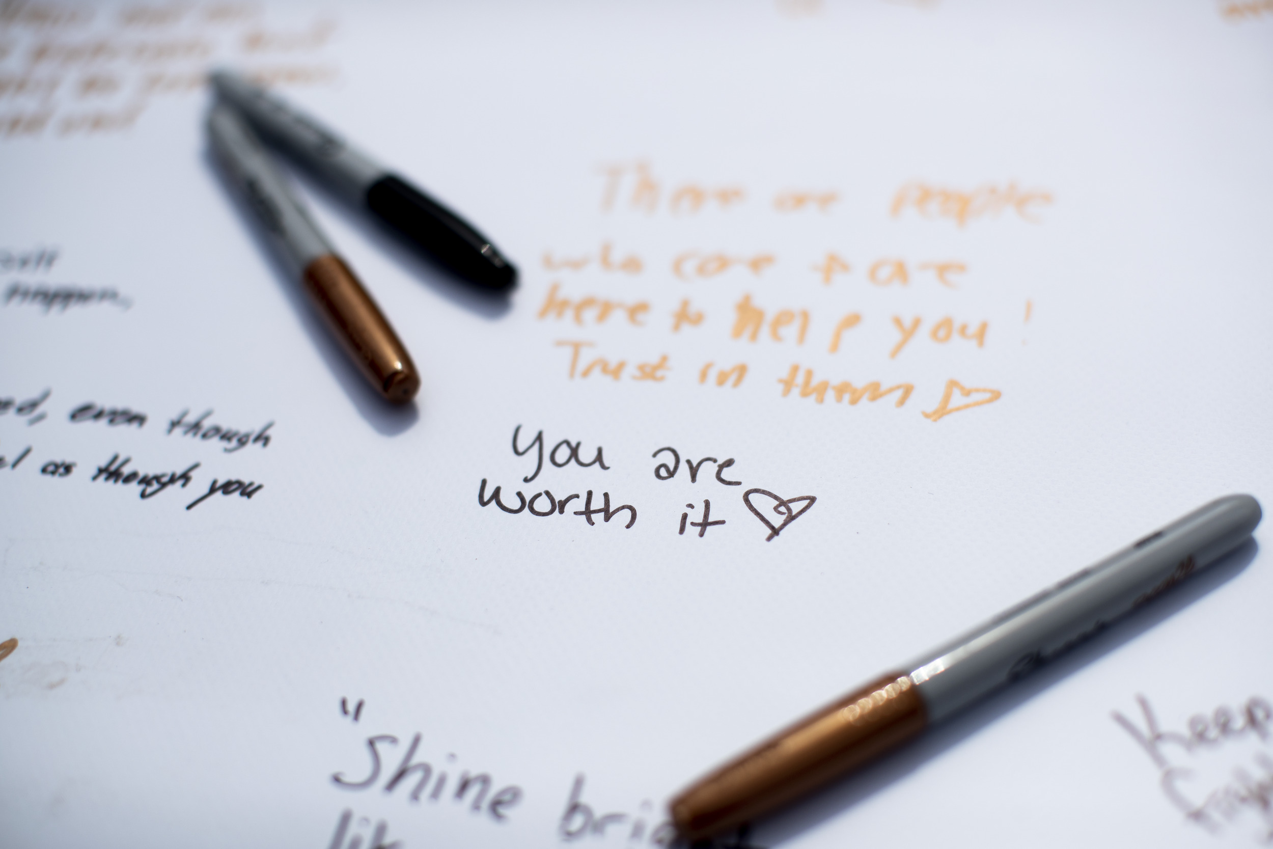 affirmations written on white poster paper