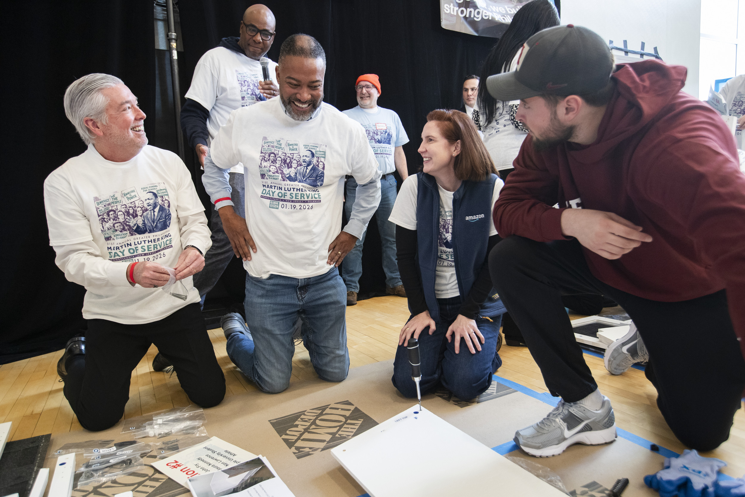 President Fry pictured constructing a book ark.