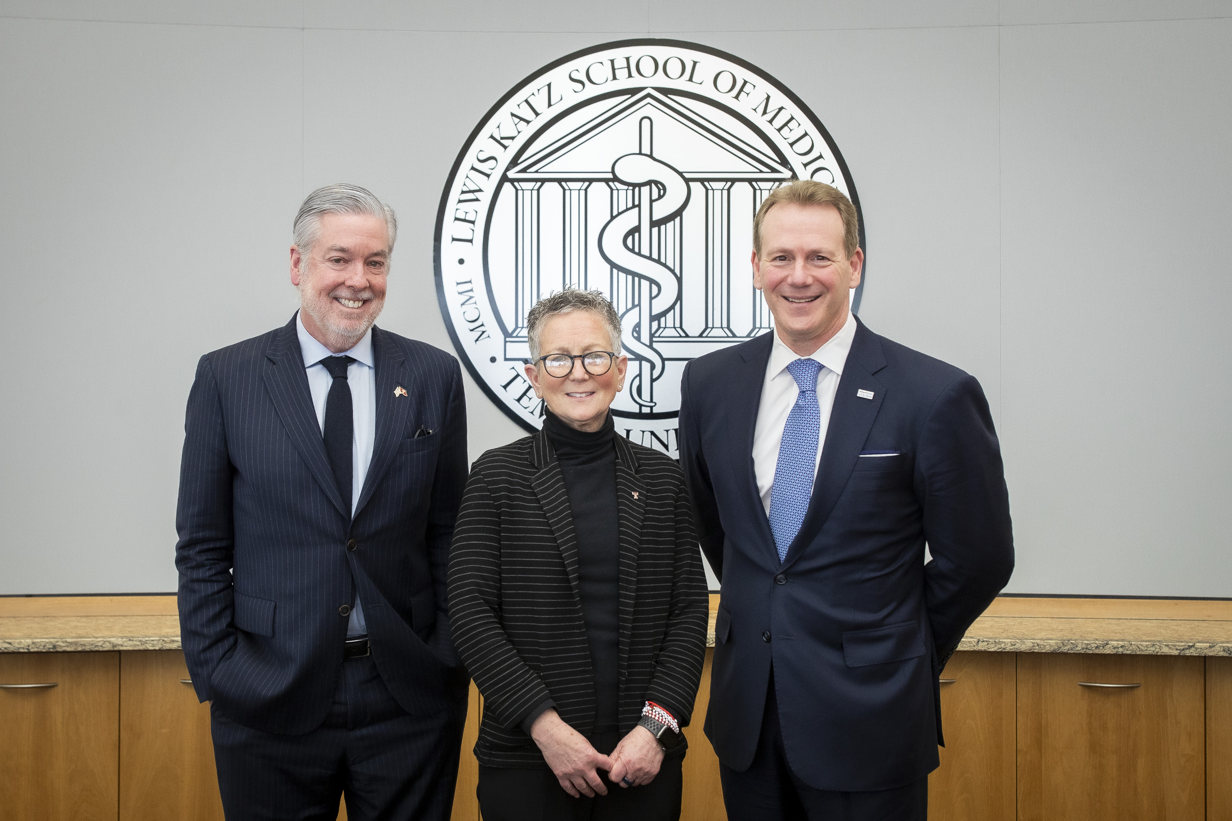 President Fry, Dean Goldberg and Michael Charlton pictured.