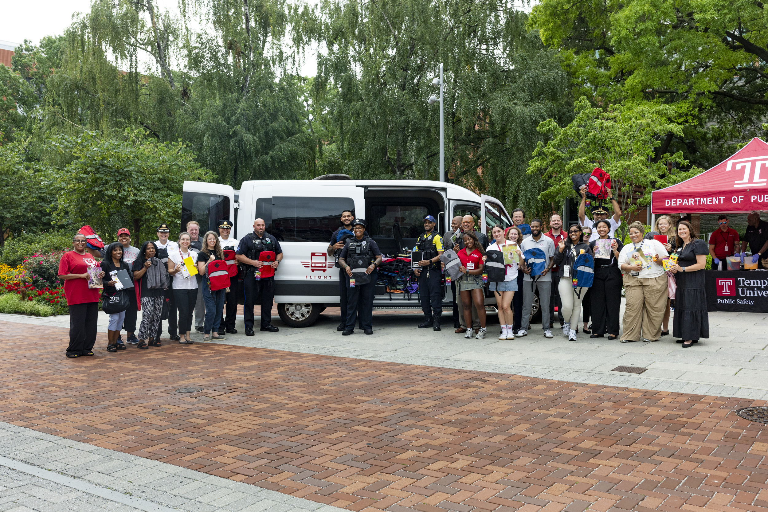 Temple University faculty, staff and community members collect school supplies during Fill the Flight, the university's annual back-to-school drive supporting North Philadelphia elementary students.