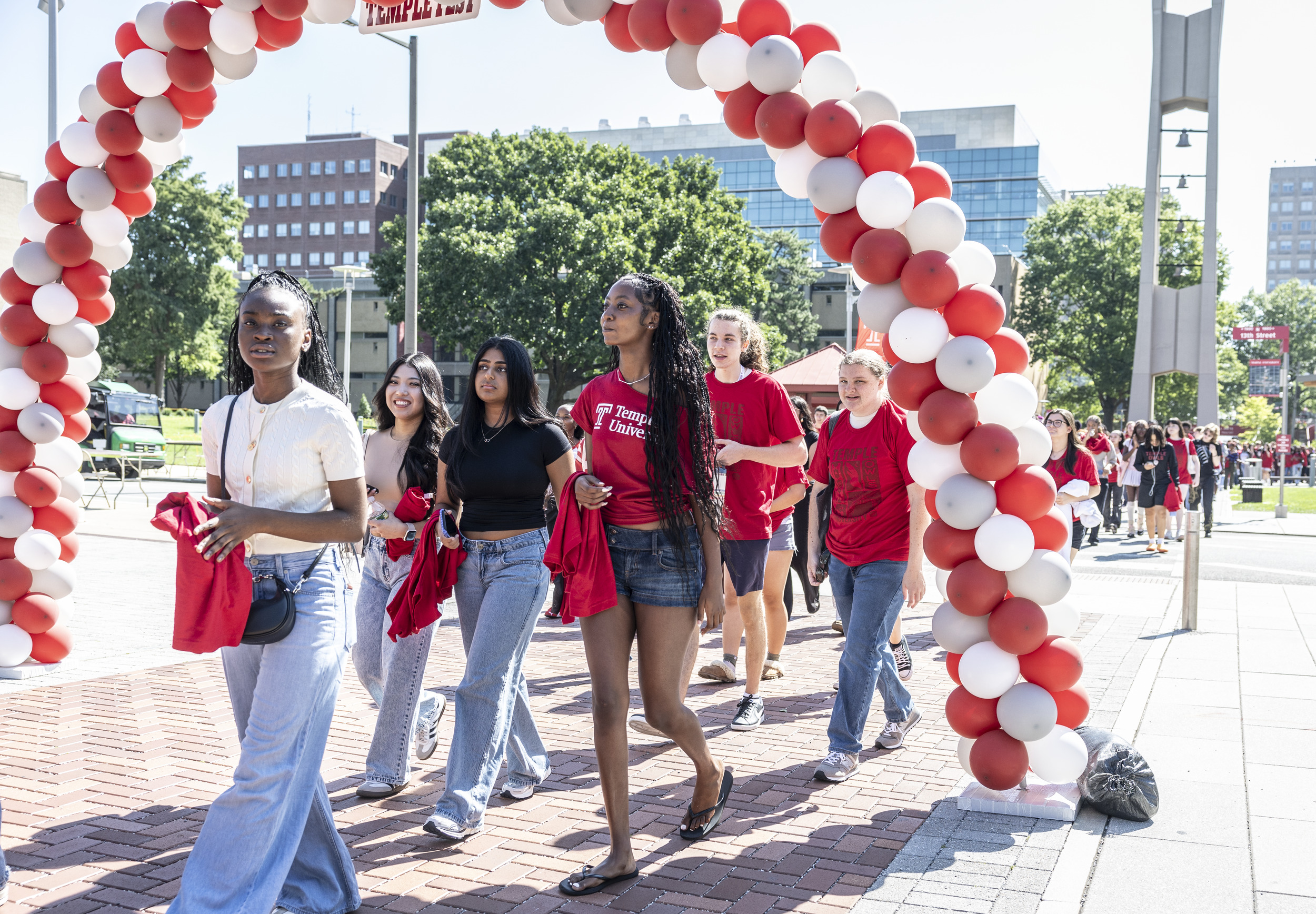 A photo of the Class of 2030 walking to Convocation.