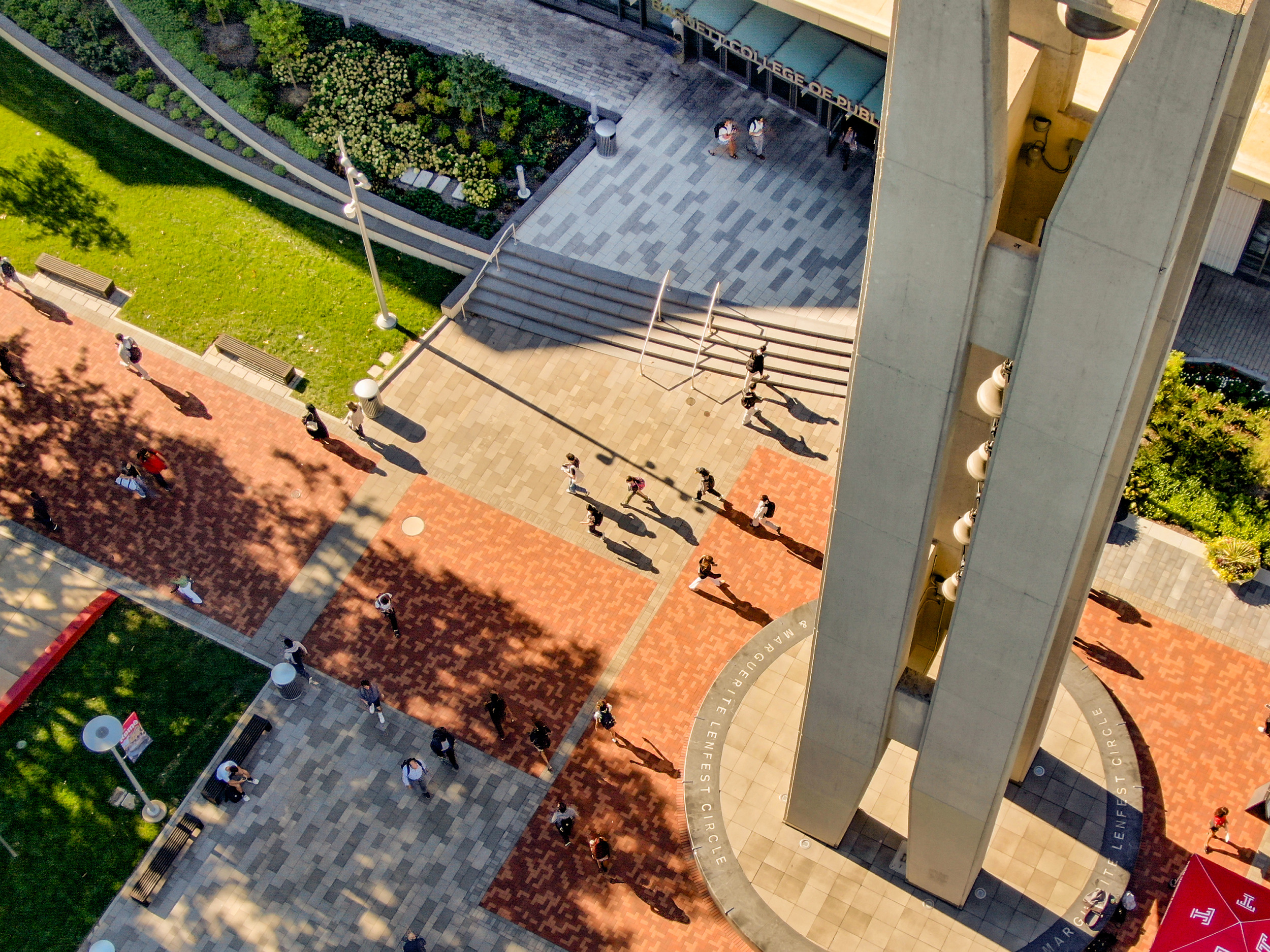 An aerial image of the Bell Tower.