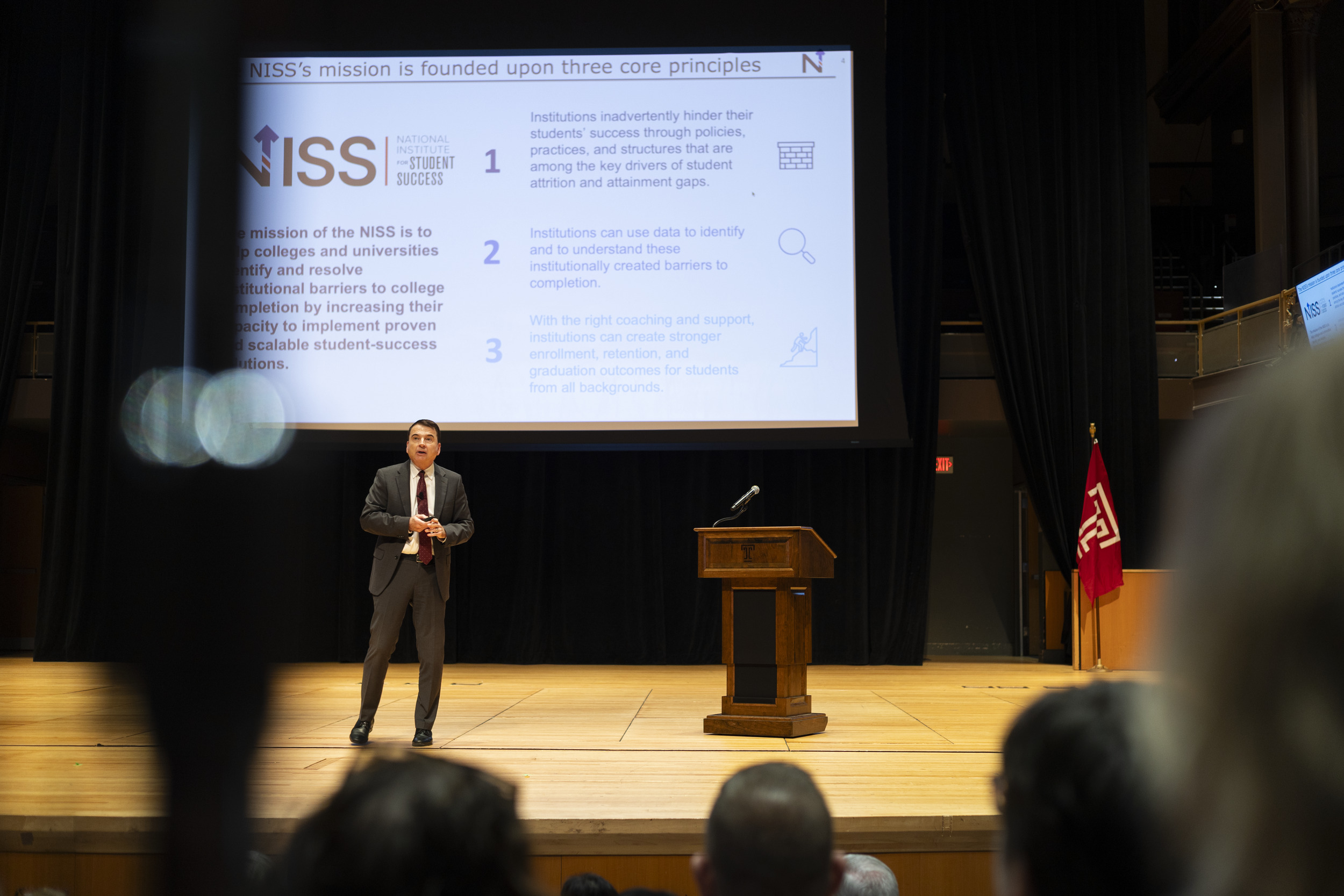 Tim Renick pictured presenting NISS findings.