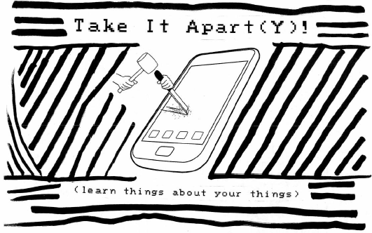 Illustration of two tools cracking a phone screen.