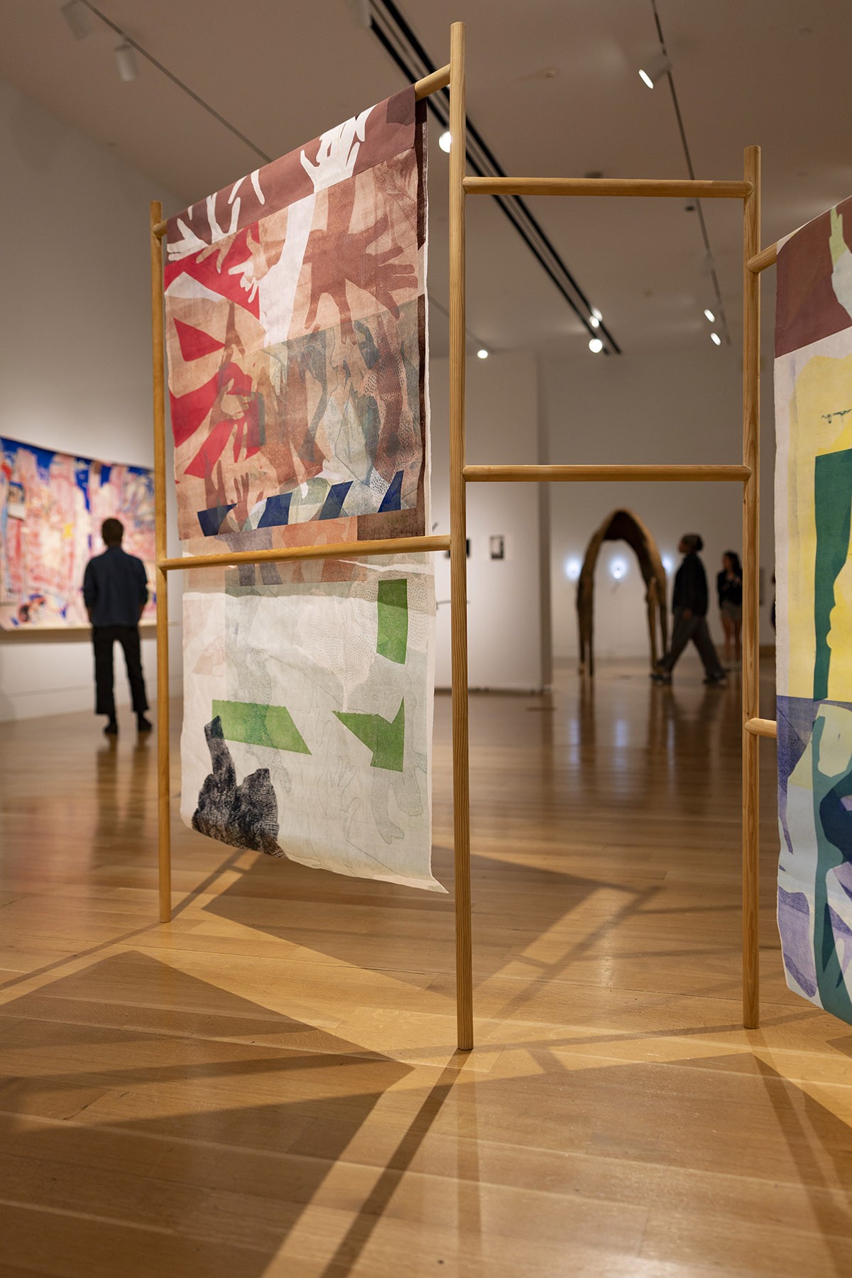 Tyler School of Art and Architecture Dean Susan Cahan speaks with Madison Tubbs MFA ’26, a Post-MFA Fellow in the artist’s studio inside the Pennsylvania Academy of the Fine Arts’ historic building.