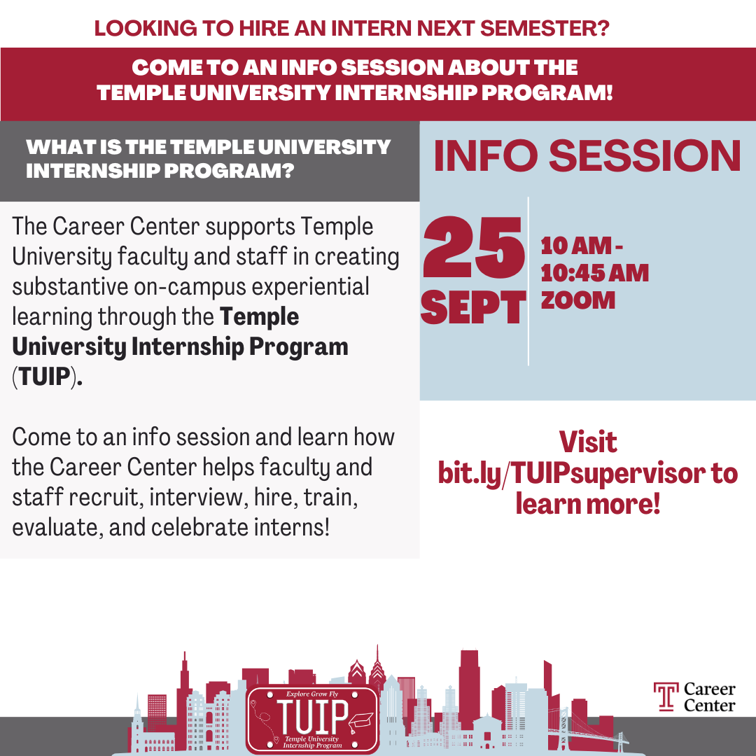 TUIP - Prospective Supervisor Info Session - 9/25