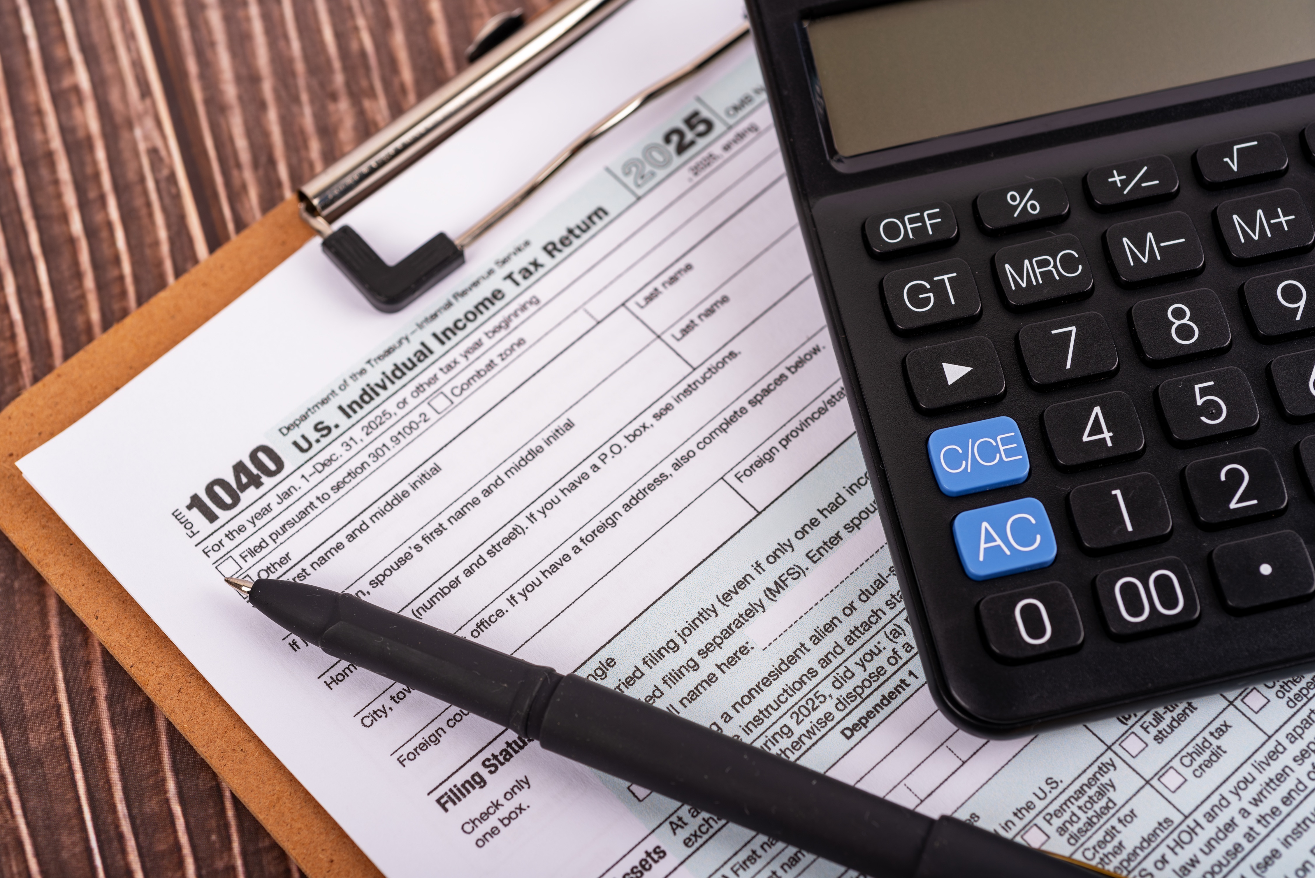 An image of a 2025 tax return.