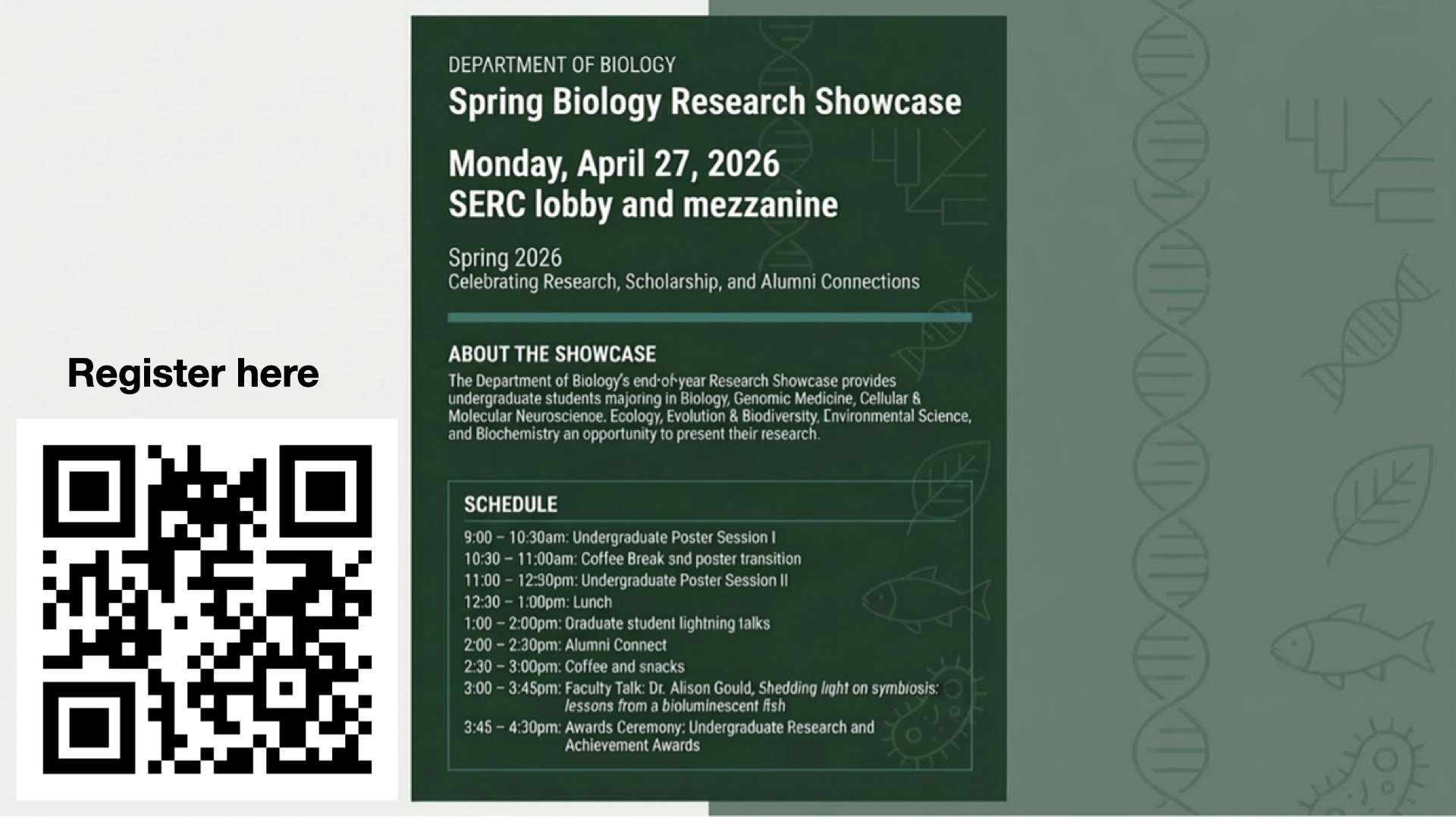 BIOLOGY RESEARCH SHOWCASE SPRING 2026 program
