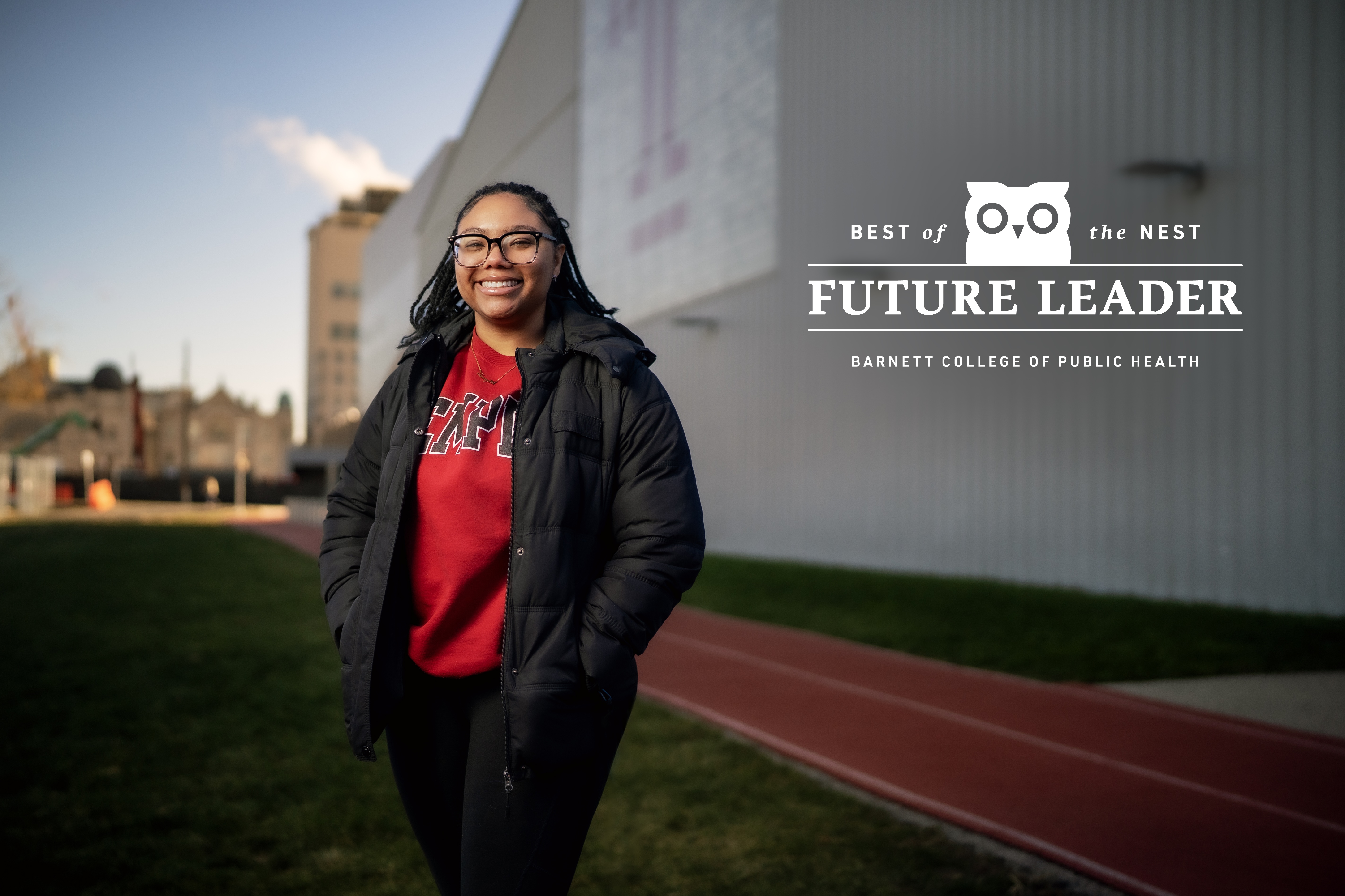 Janaya outside Temple's STAR Complex.