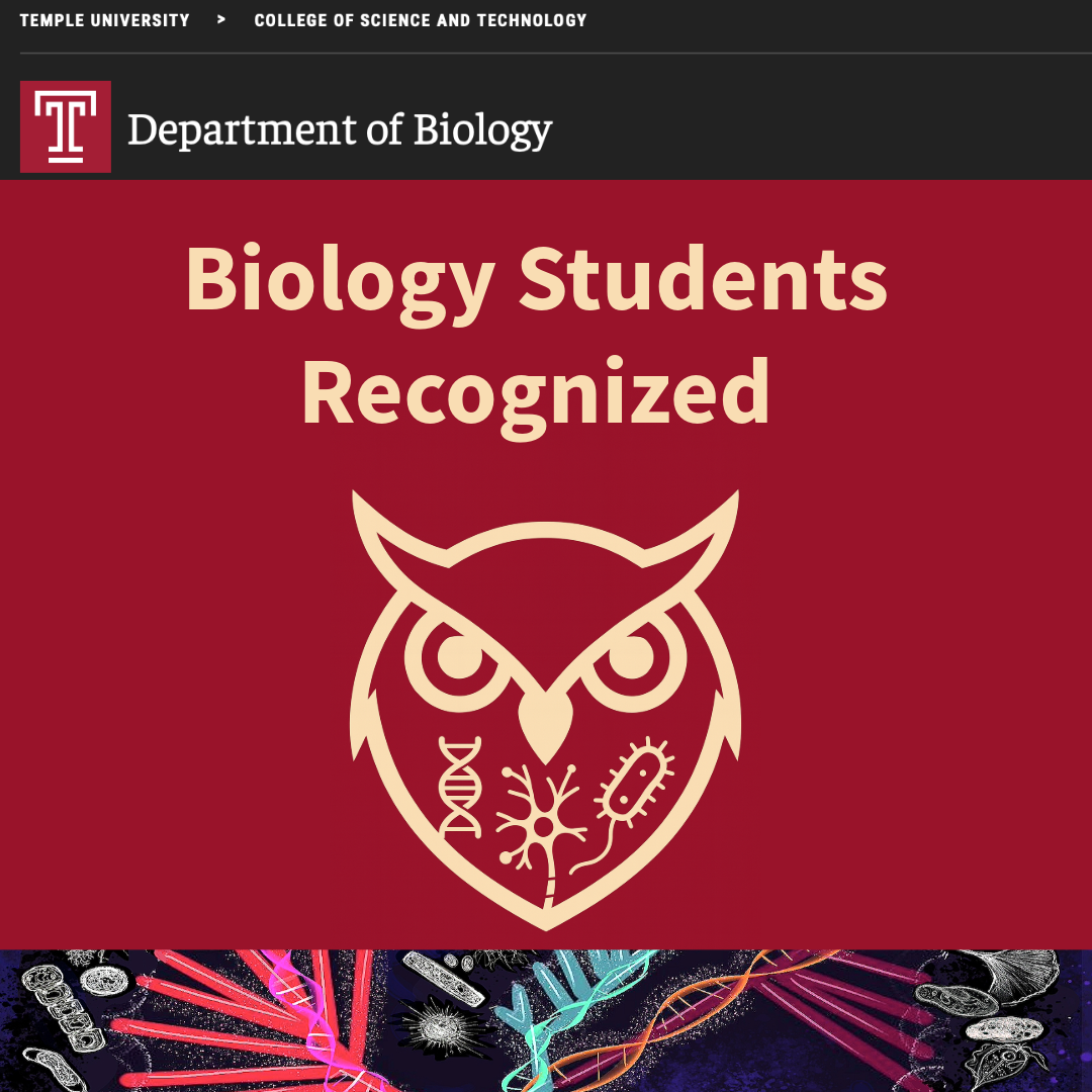 Biology Students Recognized with the biology Owl logo