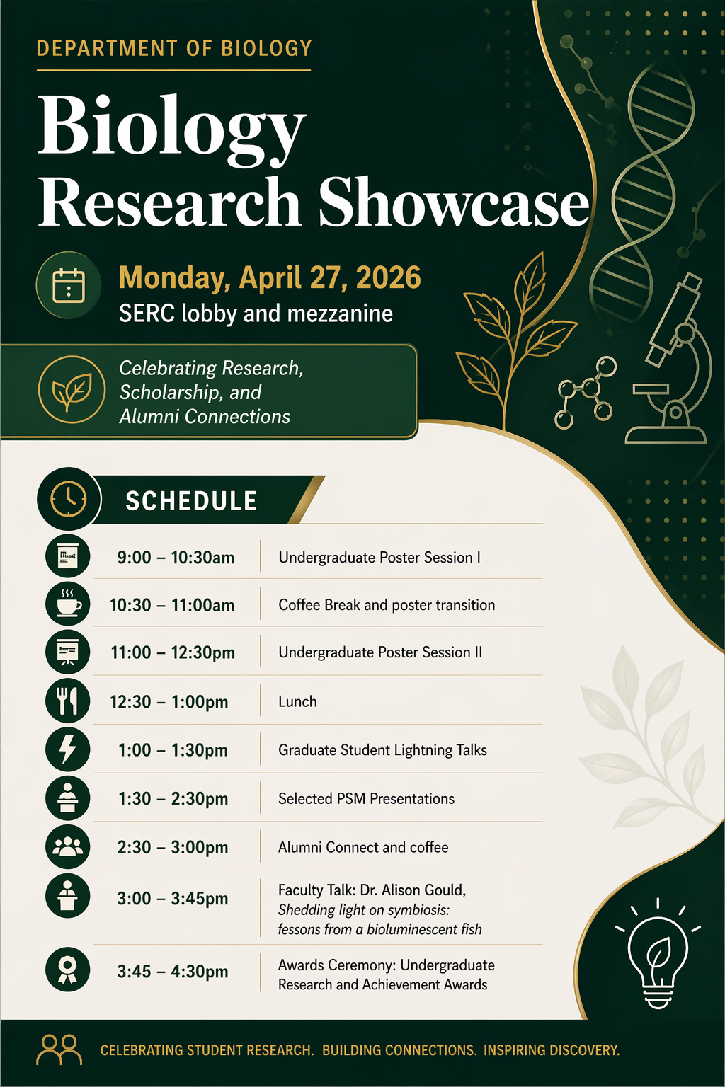 Biology Research showcase schedule