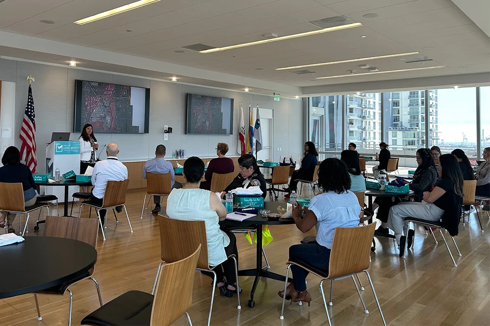 Fauzia presents her research to city officials in Los Angeles
