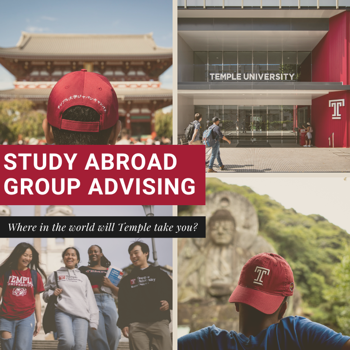 Graphic showing various images of Temple Campuses abroad