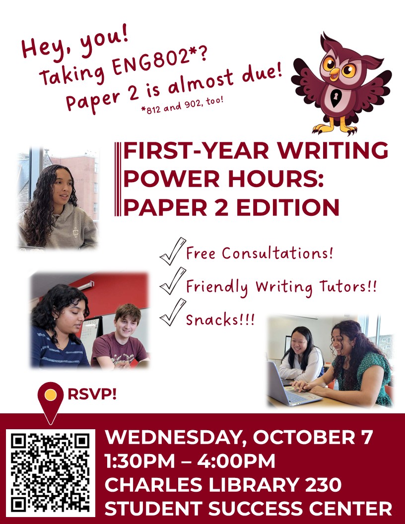 a flyer inviting students to the event