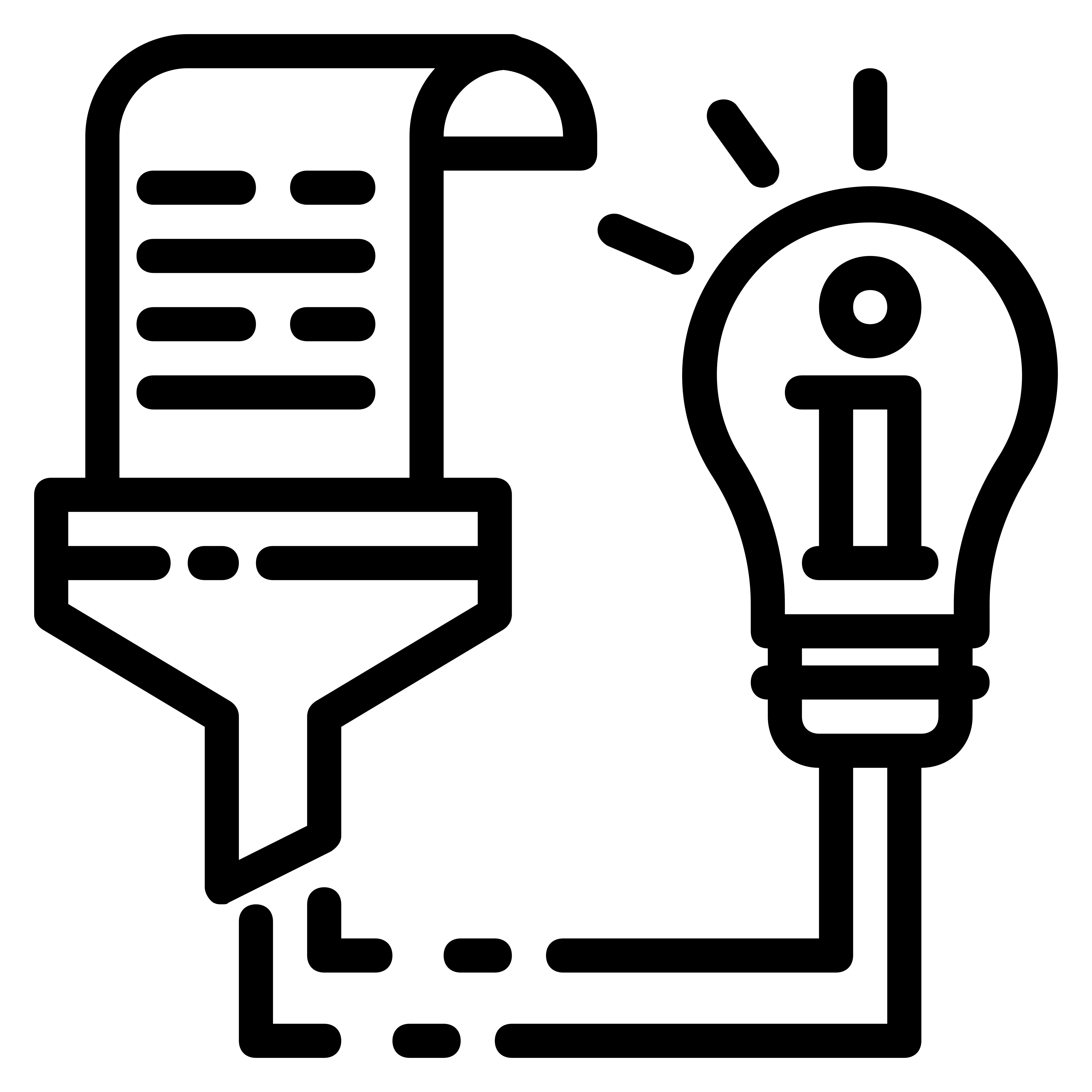 icon with a lightbulb and paper going into a funnel