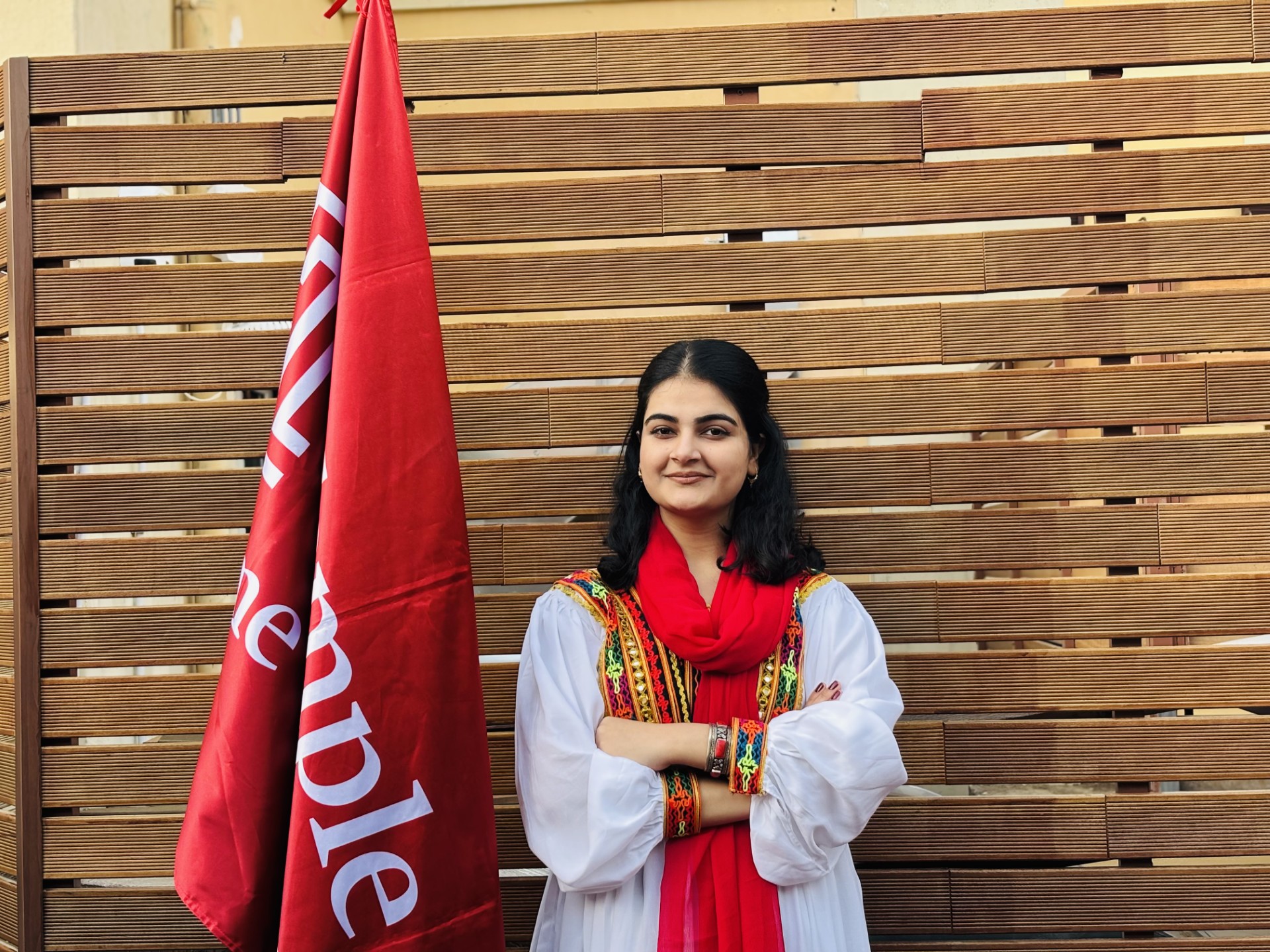 Image of Temple student on Temple Rome’s campus.