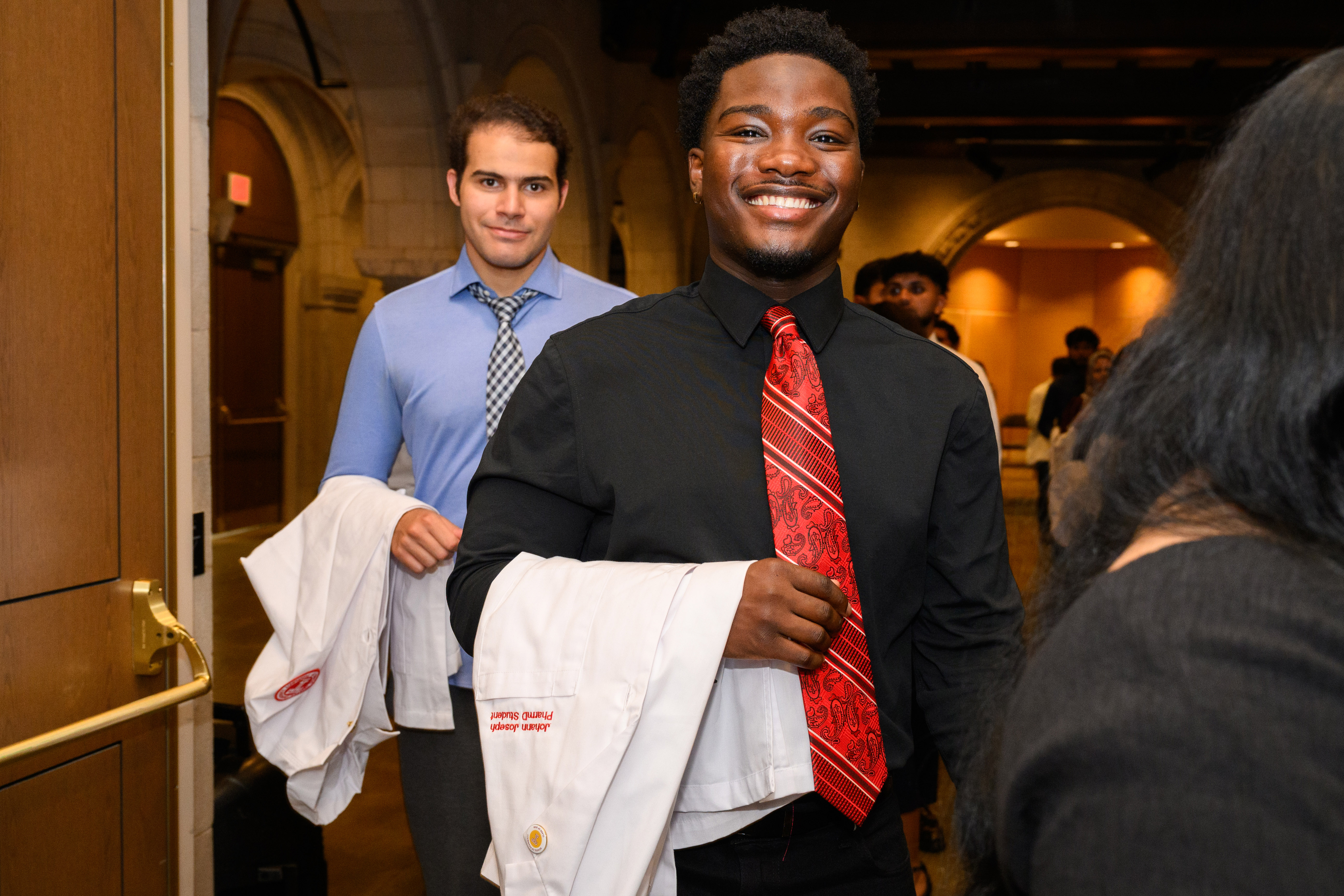 Student at white coat
