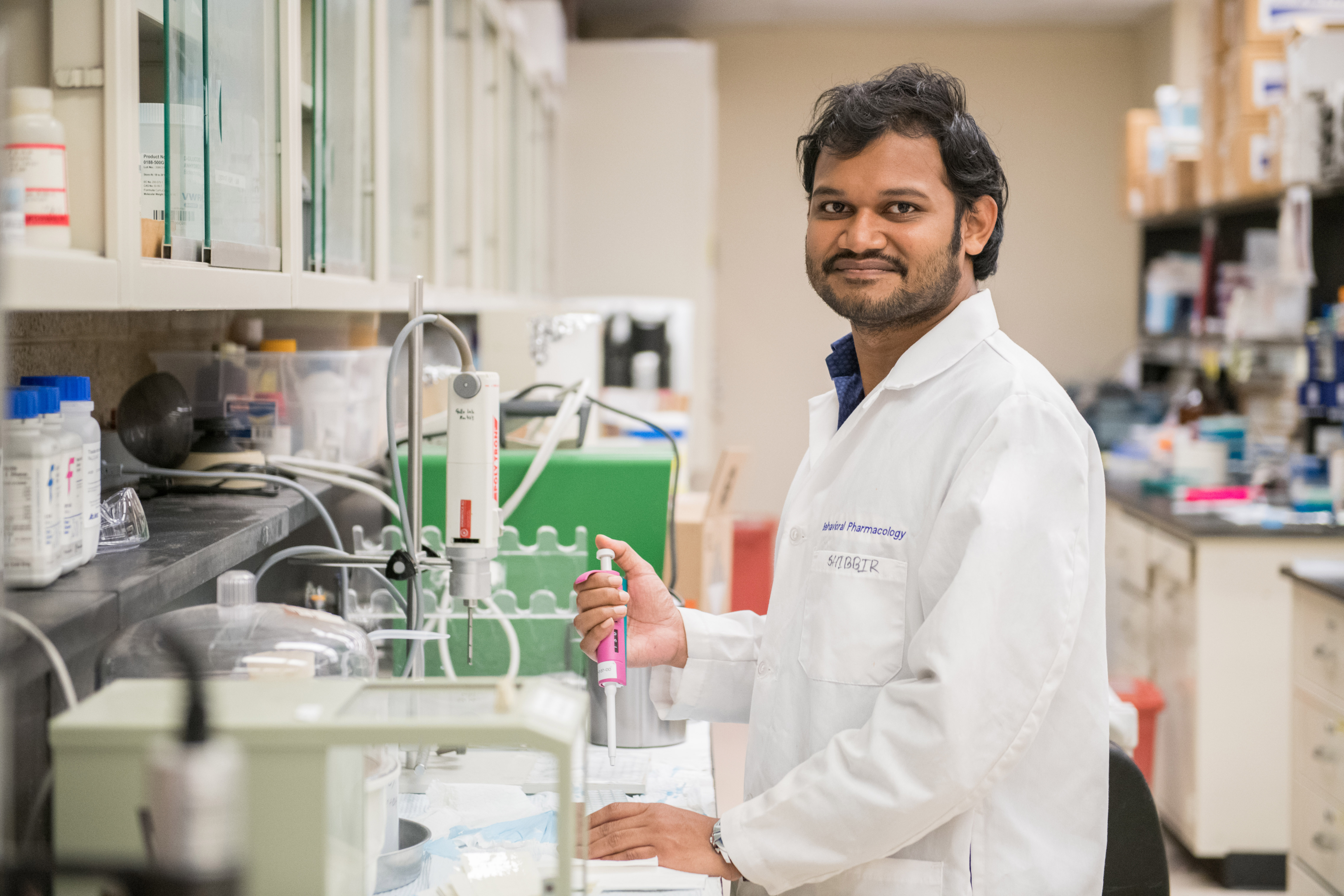 Student in lab