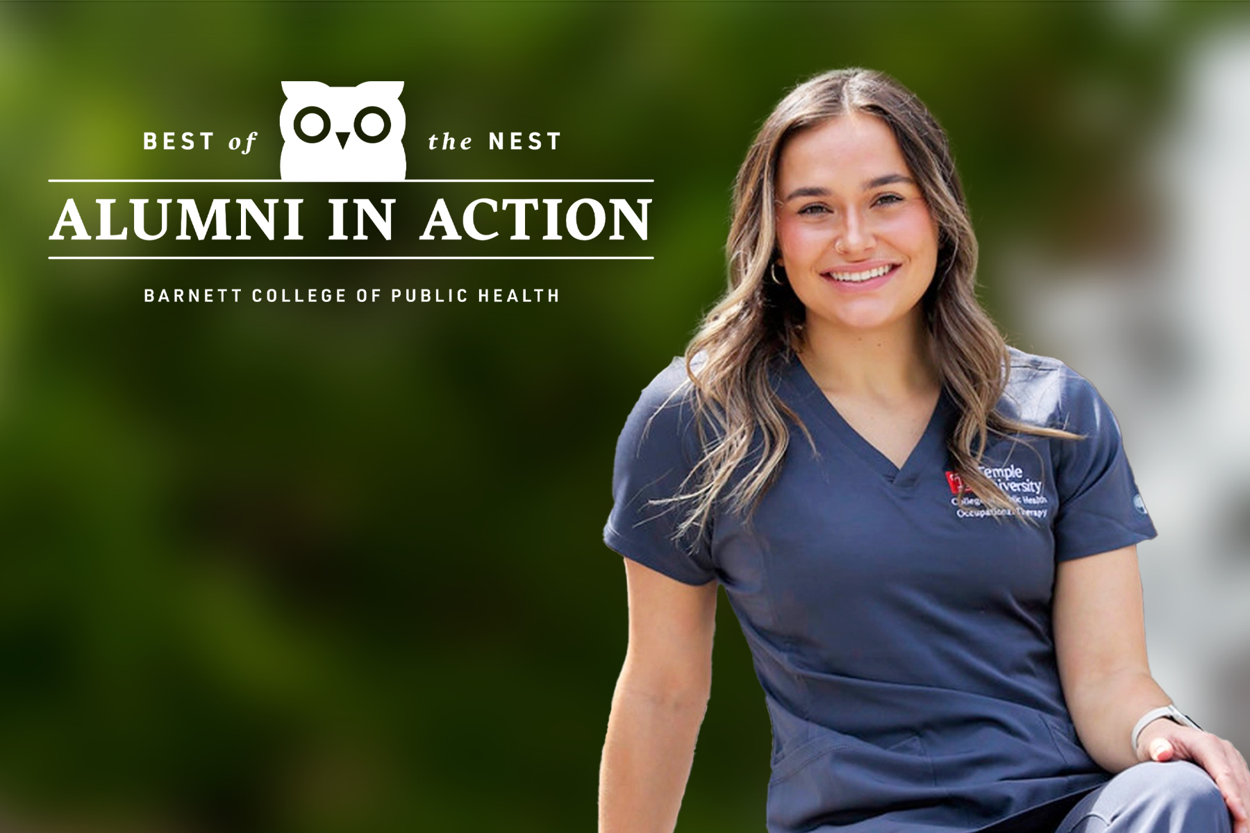 Portrait of Juliana Looney wearing Temple scrubs.