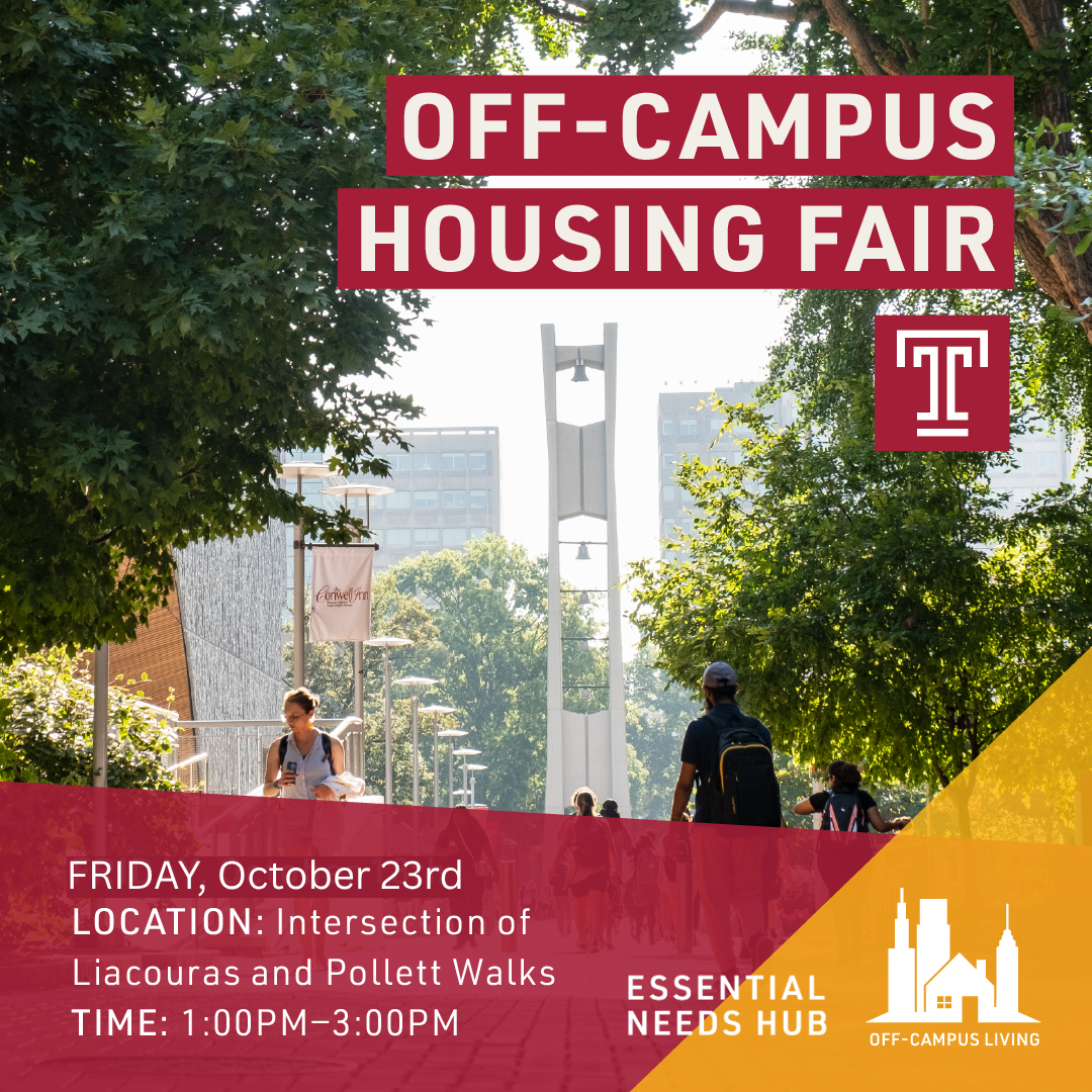 Off-Campus Housing Fair Graphic including date of October 23rd from 1-3pm