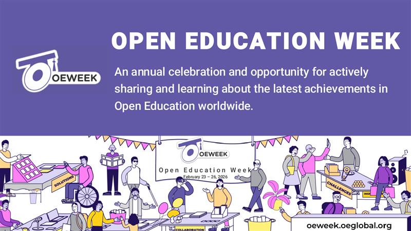 Open education week slide discussing open education week. 