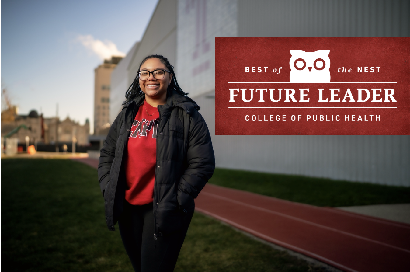 Janaya McCray Boston smiles outside Temple training facility.