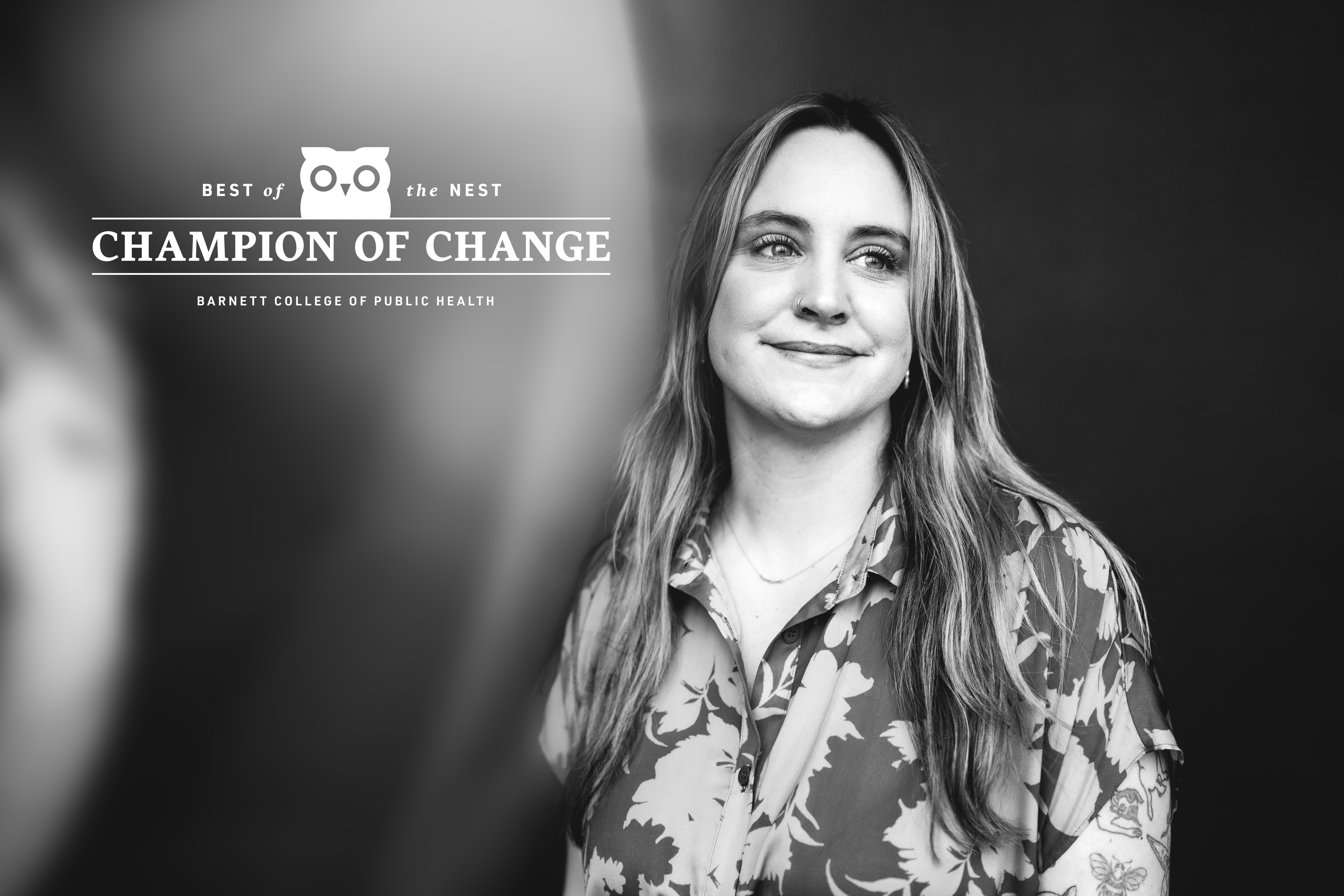 Black and white portrait of Laura Sinko.