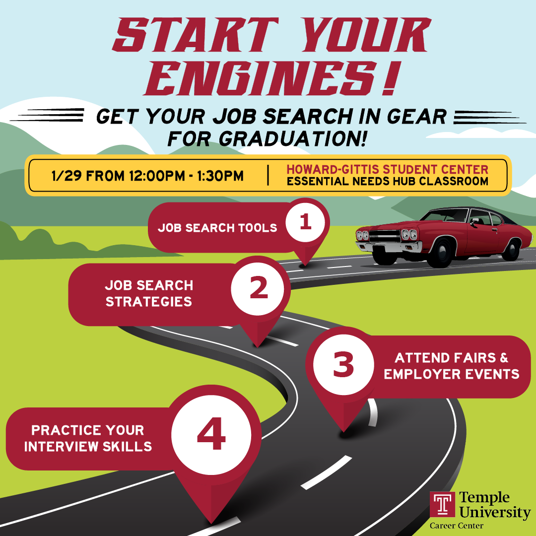 Graphic for Start your engines: Get your job search in gear for graduation!