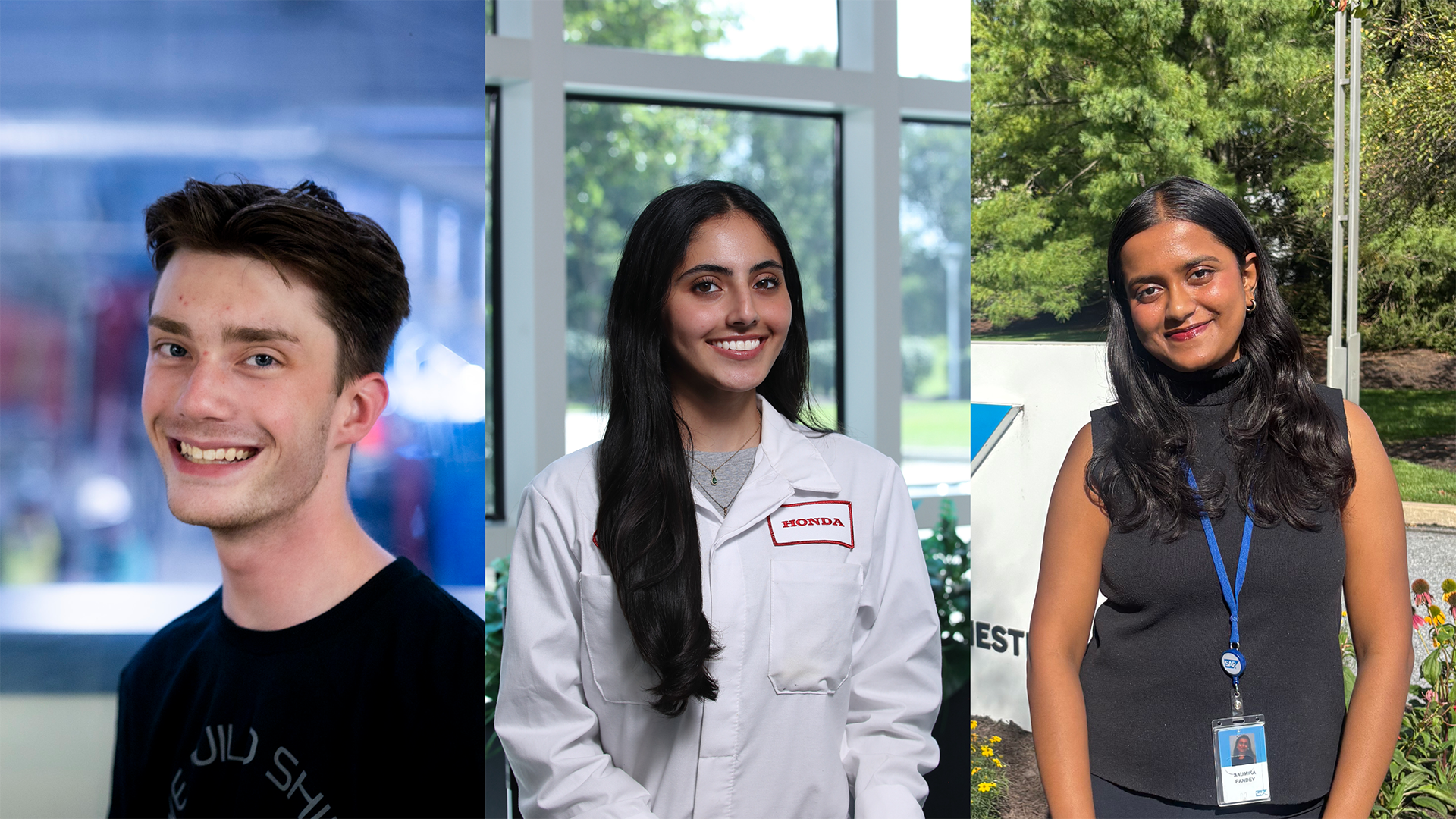 Collage image of Scott Blickley, Sarah Mansoor and Saumika Pandey
