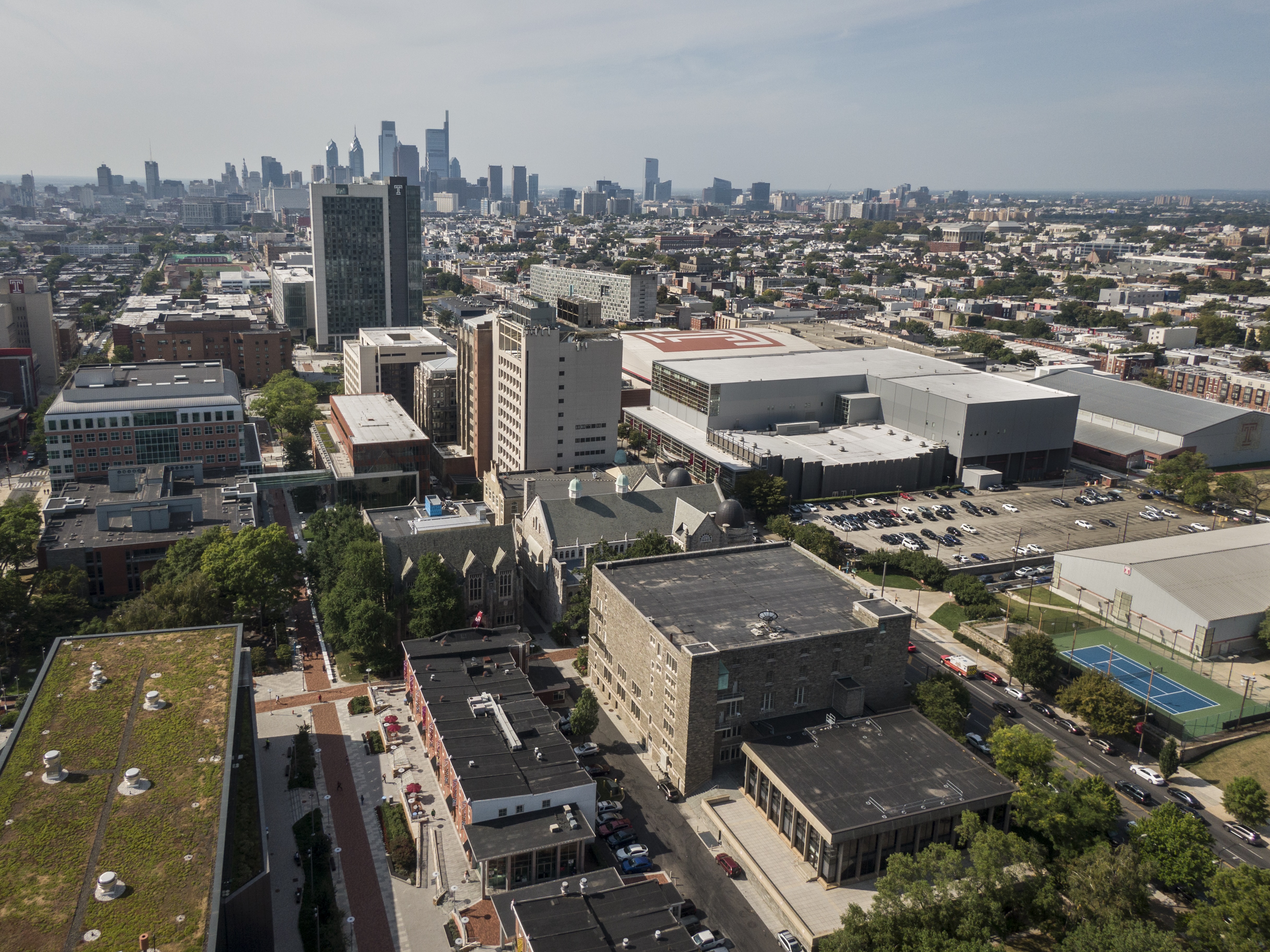 aerial of Temple campus