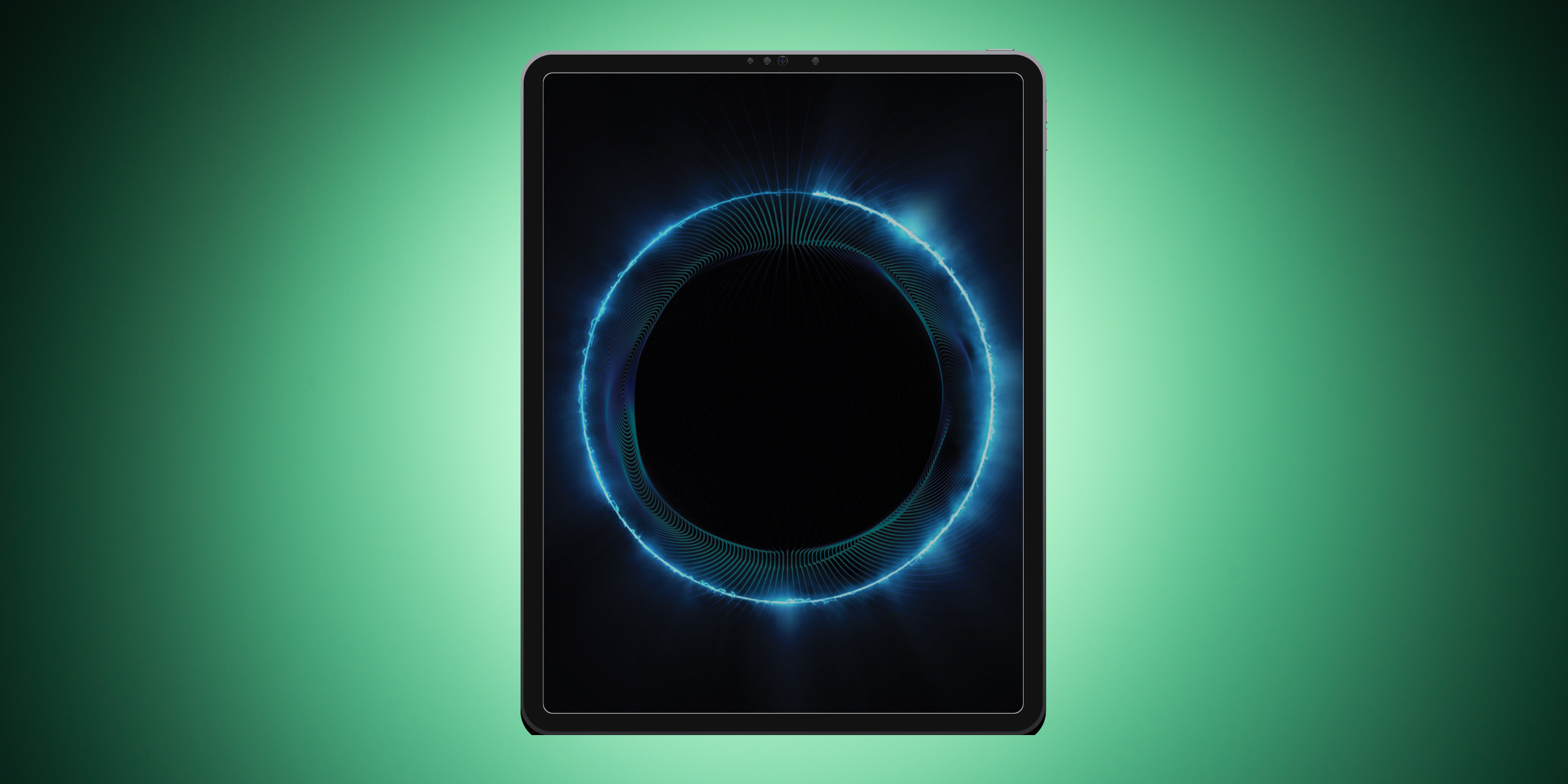 An image of a tablet with an evil eye.