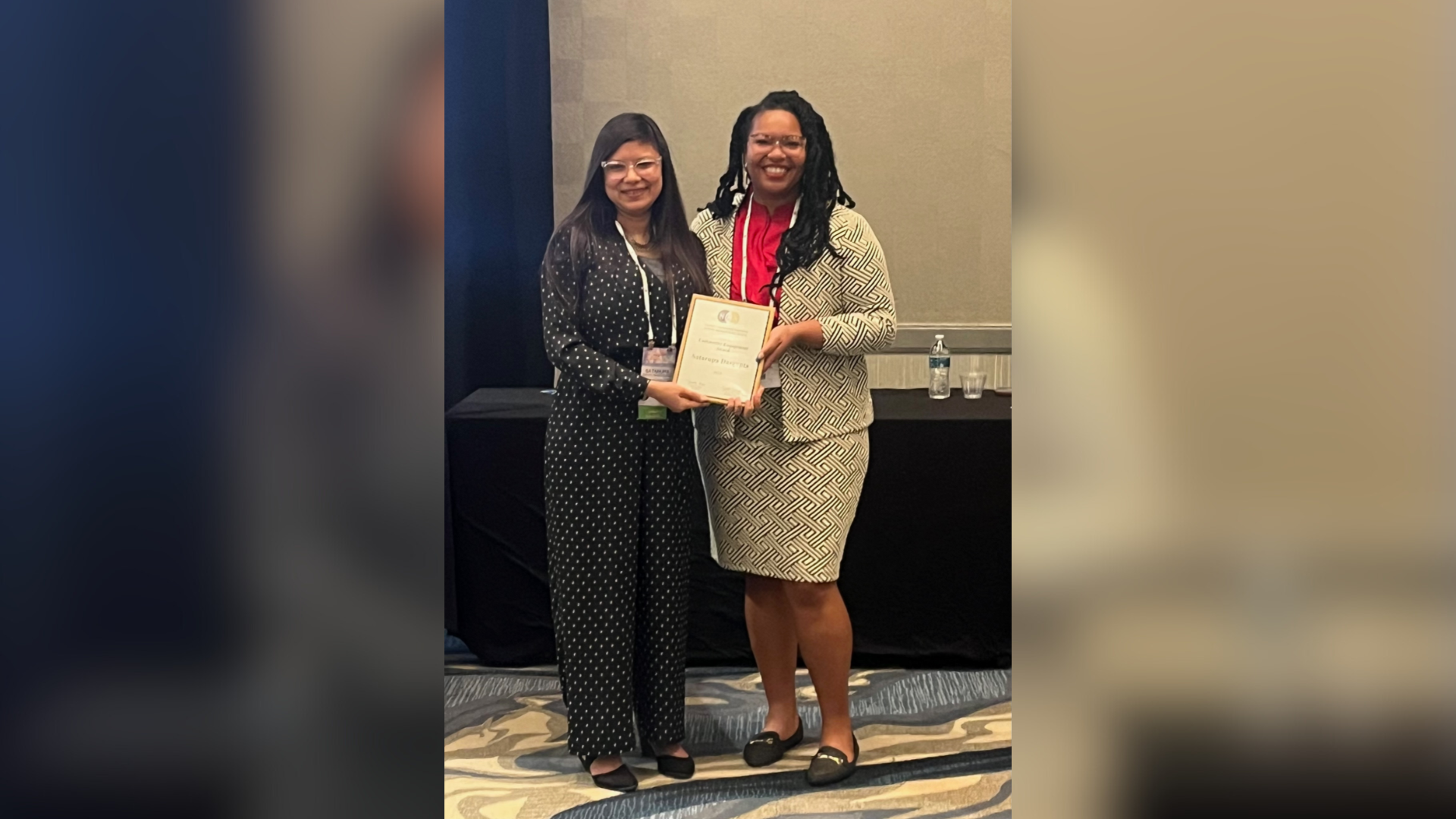 Person receving award