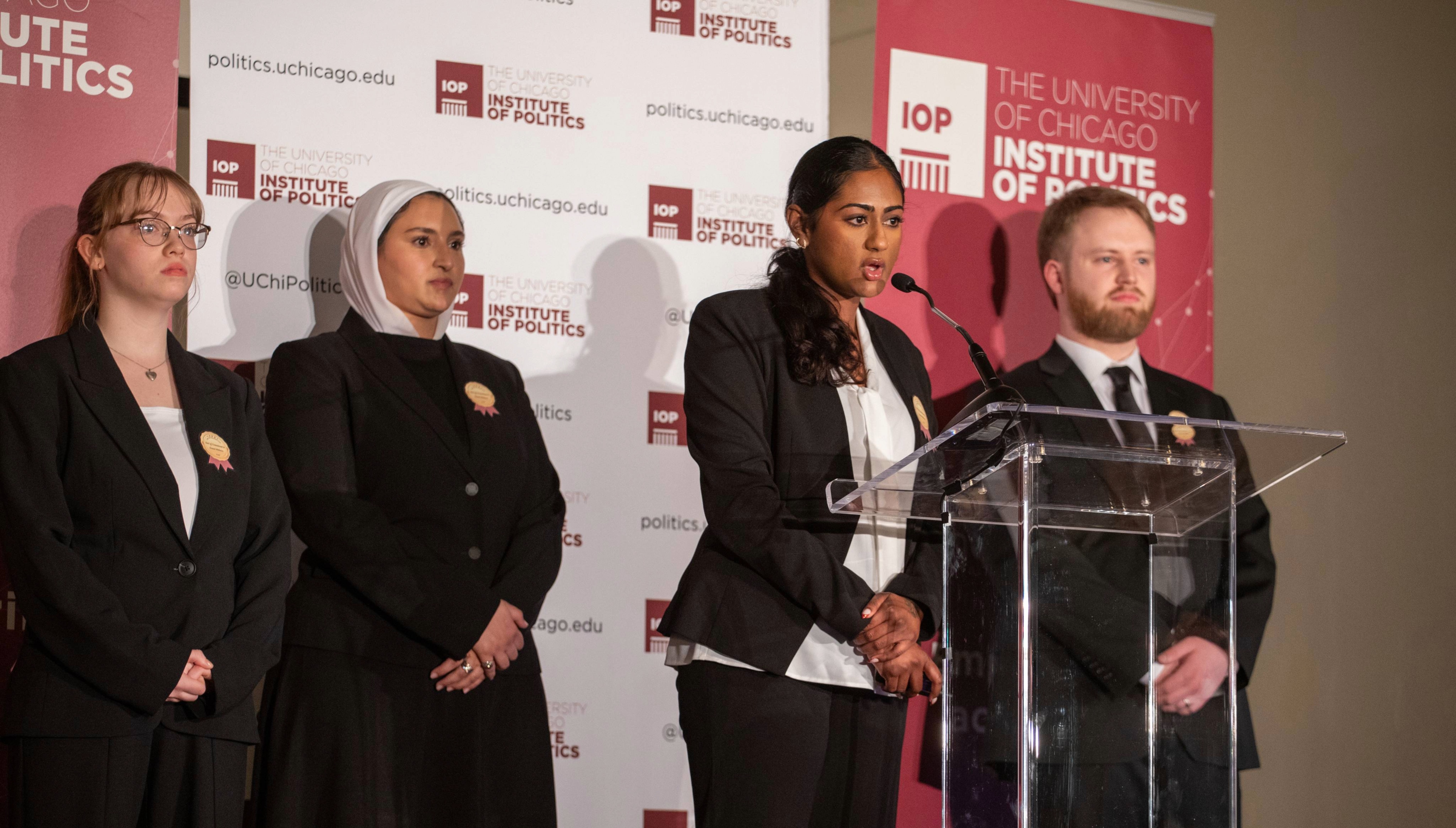 Temple's National Policy Challenge team at podium