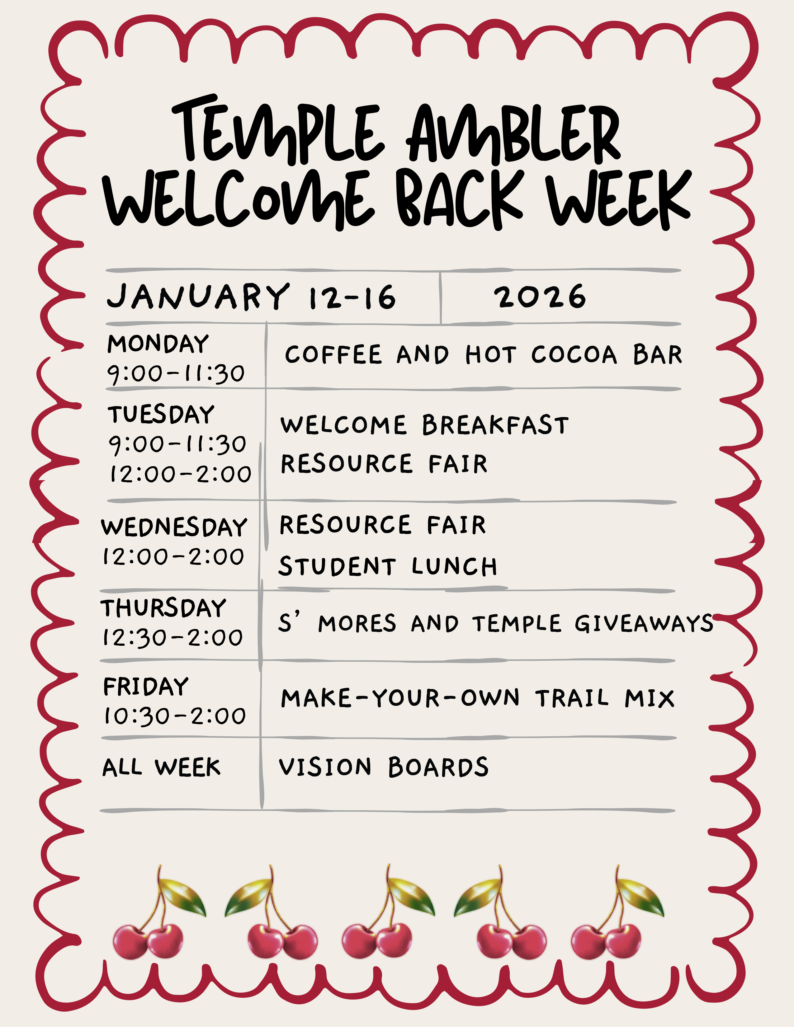 Welcome Back Week at Temple Ambler