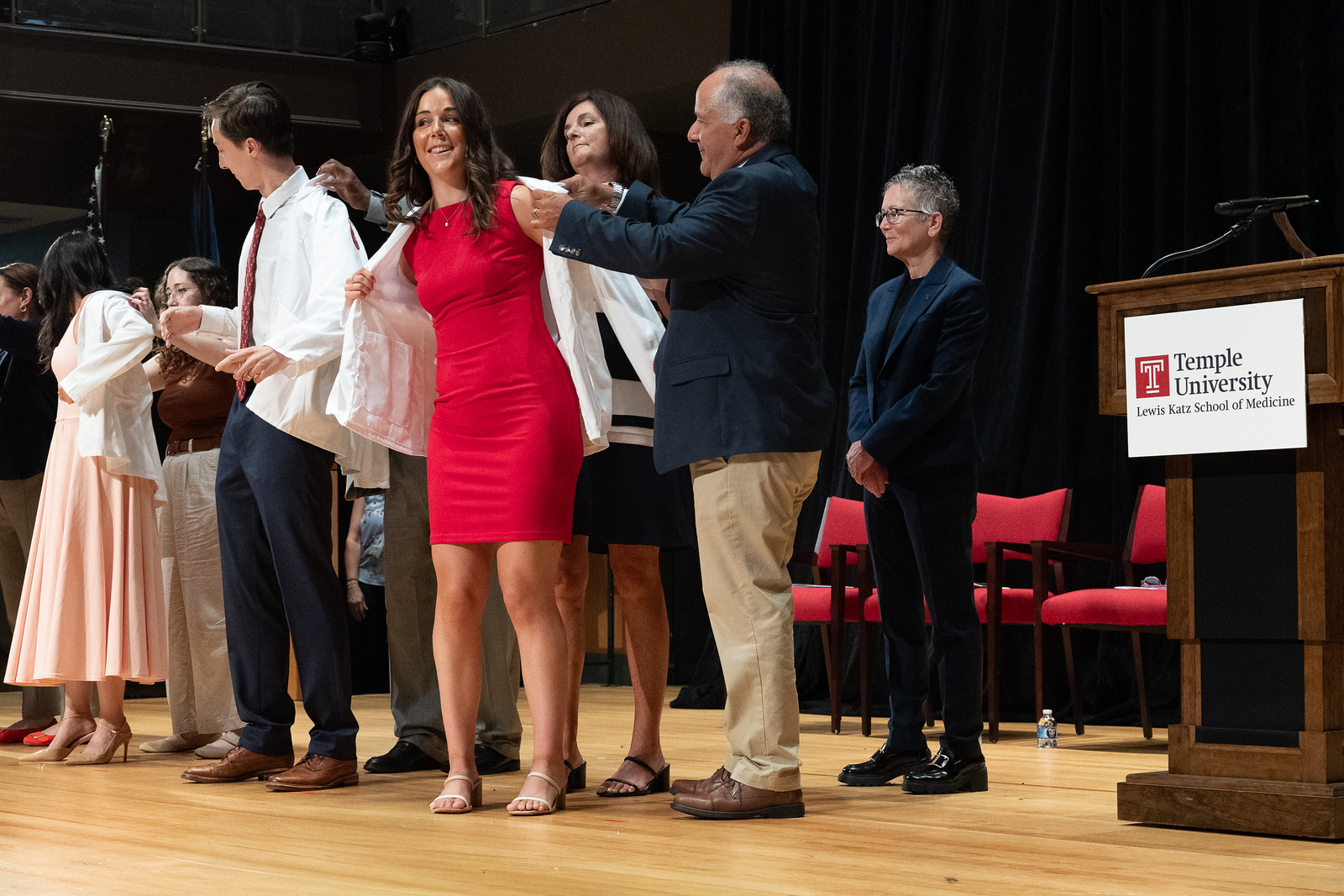 Temple medical school receives white coat during annual White Coat Ceremony.