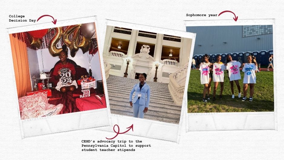 A collage of images featuring the author, Sharaè Hayes.