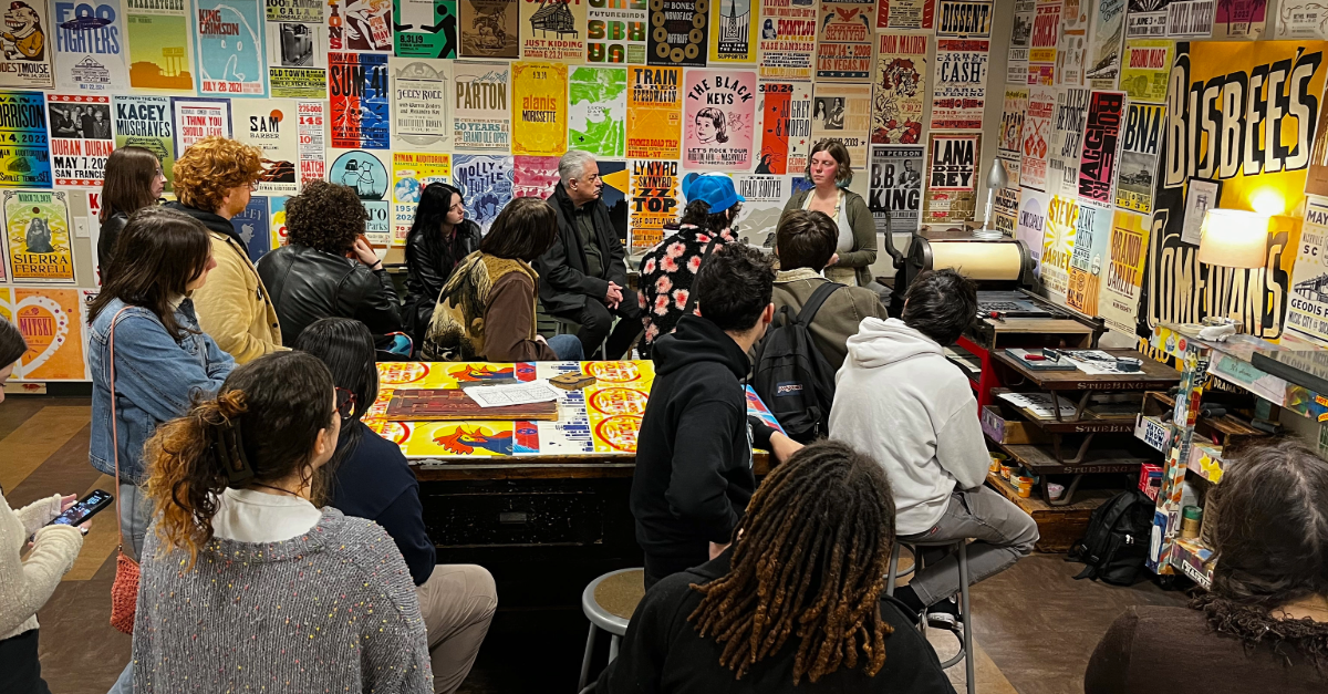 Hatch Show Print Demo by Tyler Alum Rosa Jeffiers