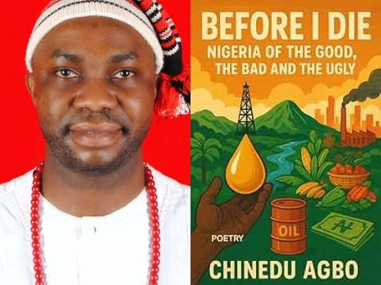 Chinedu Agbo's headshot and the cover of Before I Die