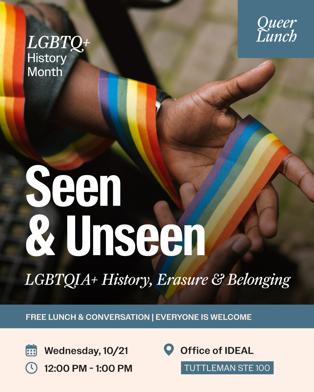 graphic for october 2026 queer lunch